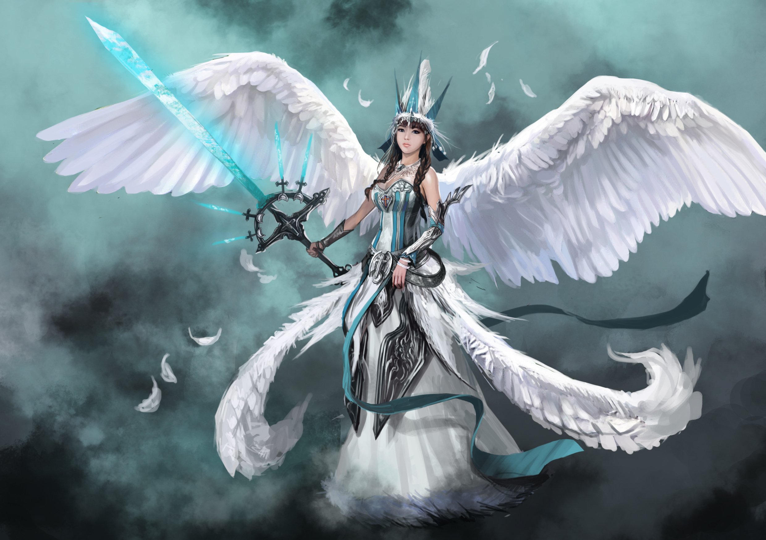 Beautiful angel girl in anime style. High quality illustration Stock  Illustration | Adobe Stock