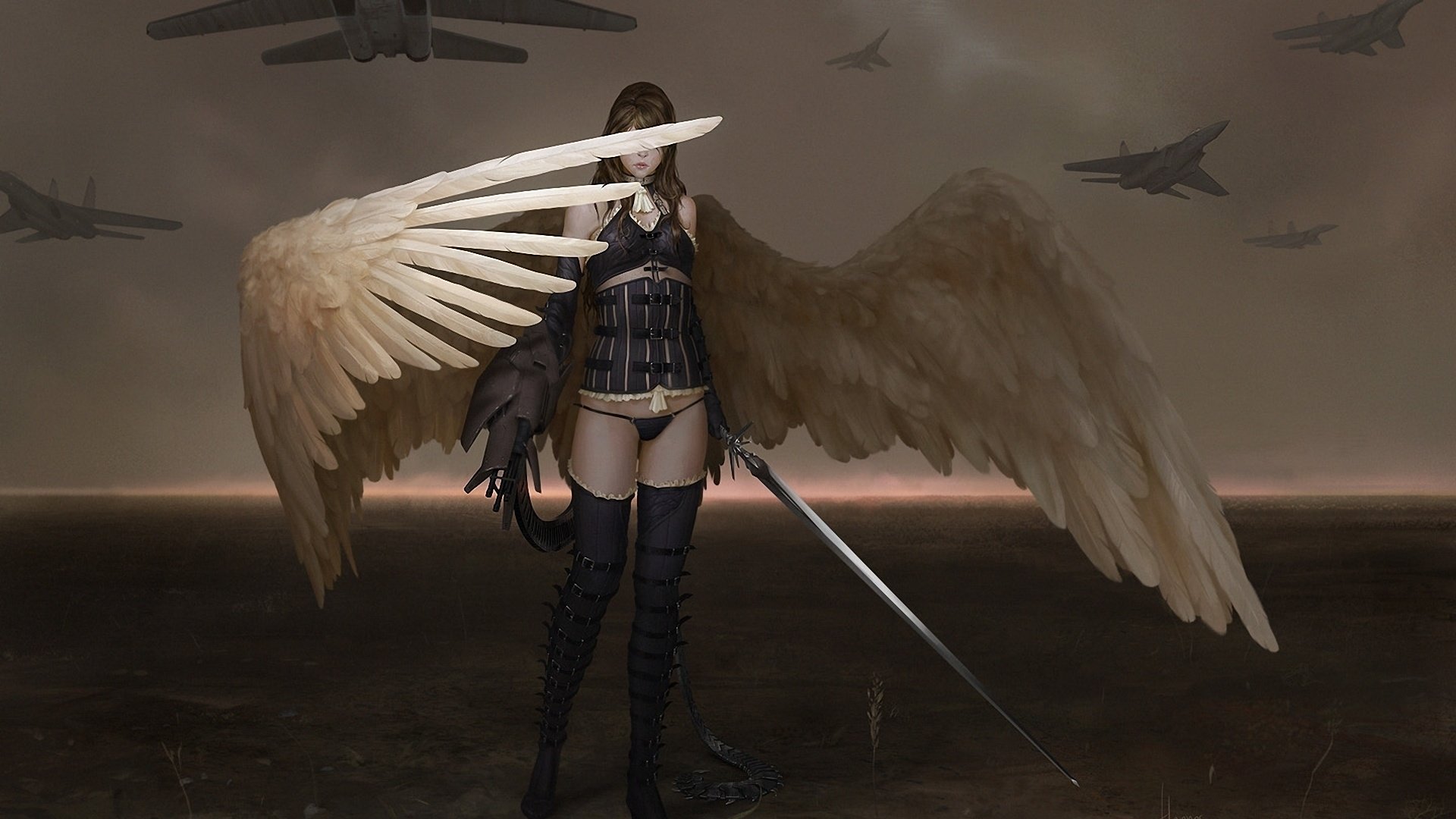 Fantasy Angel Warrior HD Wallpaper