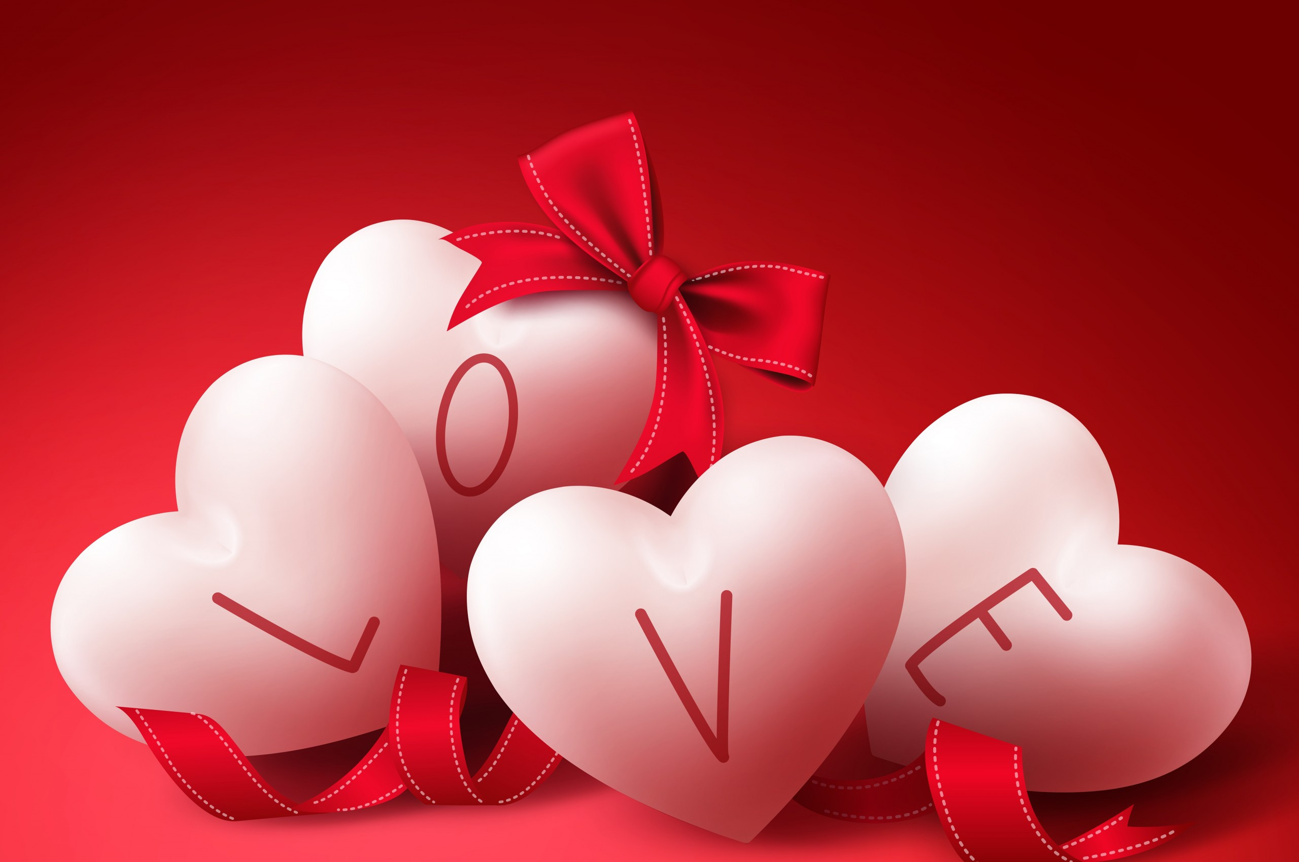 Download 2560x1700 Love, Valentine's Day 2017, Hearts, Ribbon Wallpaper for Chromebook Pixel