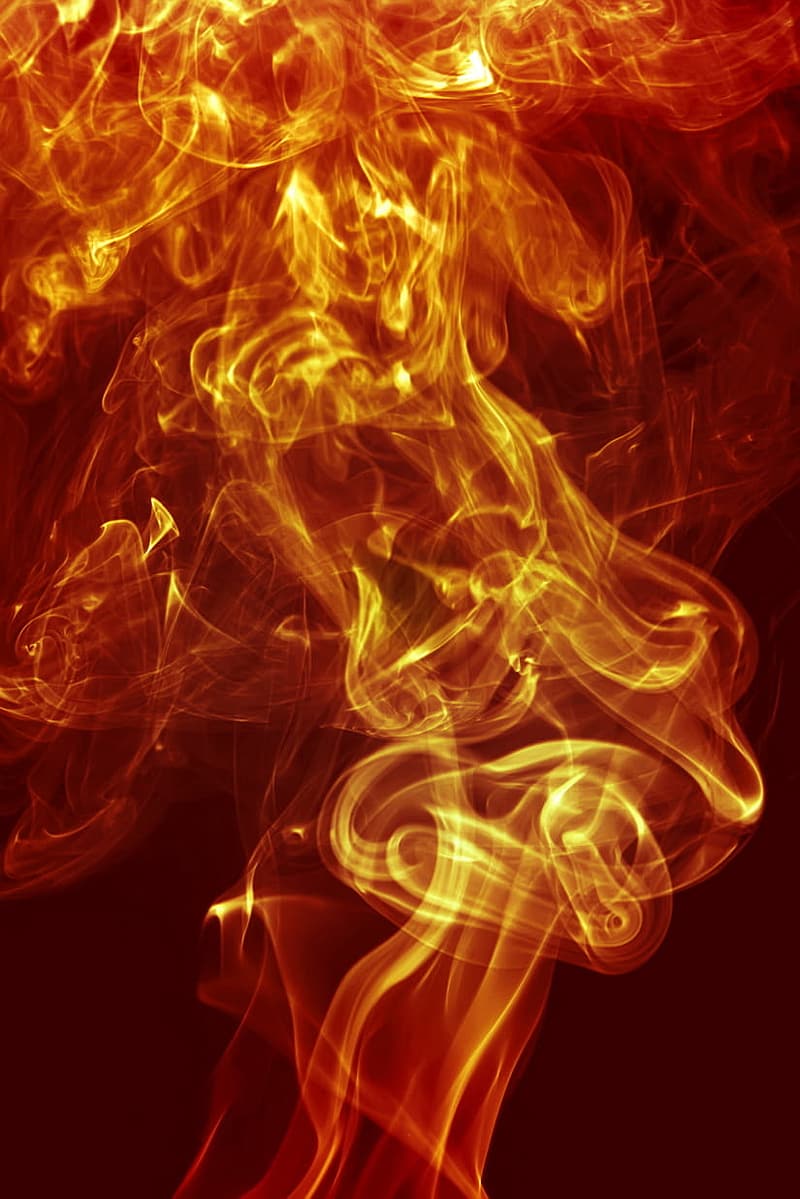 Orange and red fire digital wallpaper