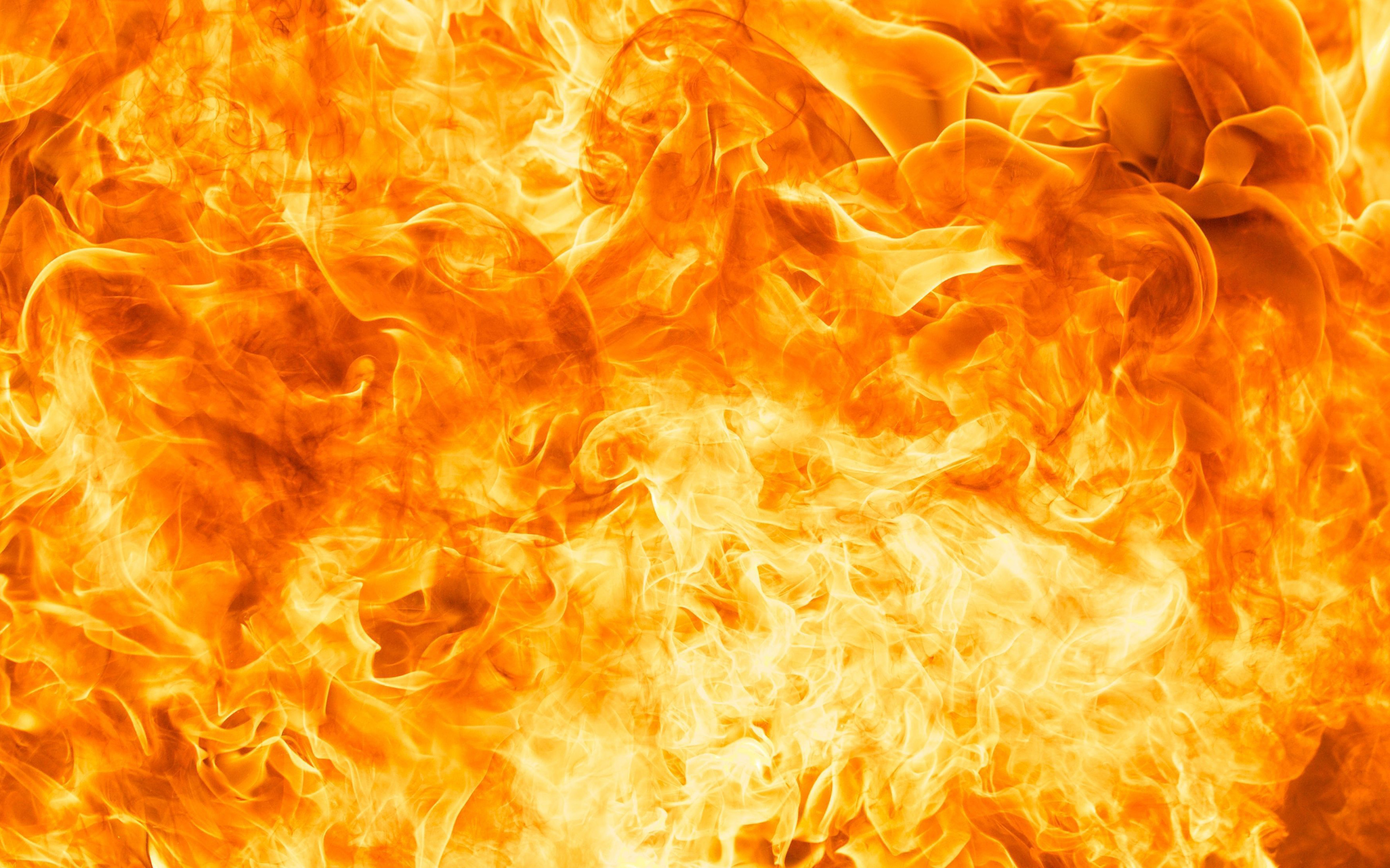 Download wallpaper orange fire background, 4k, fire textures, fire flames, fire, background with fire, flames patterns, orange fire flames for desktop with resolution 3840x2400. High Quality HD picture wallpaper