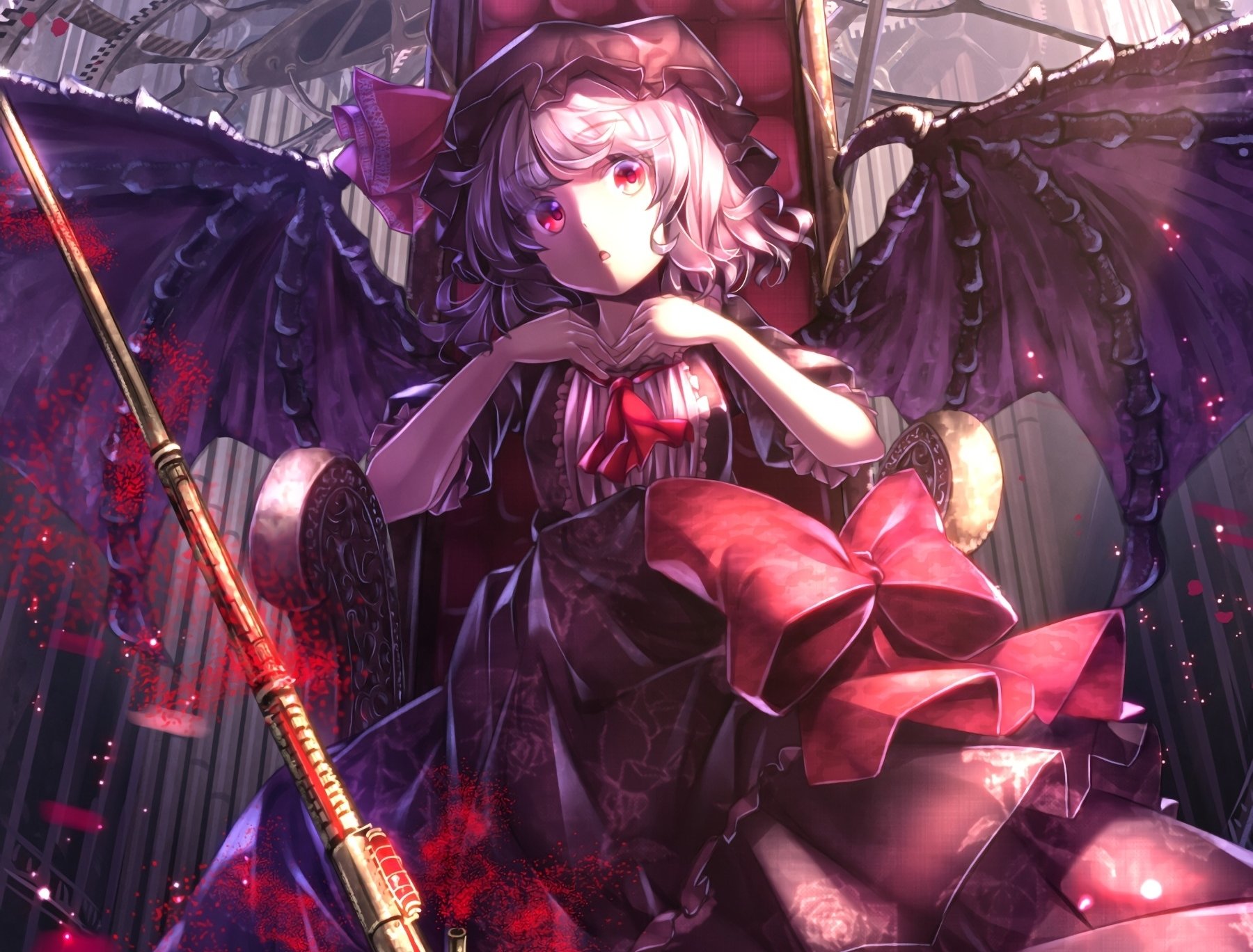 Title Remilia Scarlet Anime Touhou Short Hair Devil Mansion Art HD Wallpaper
