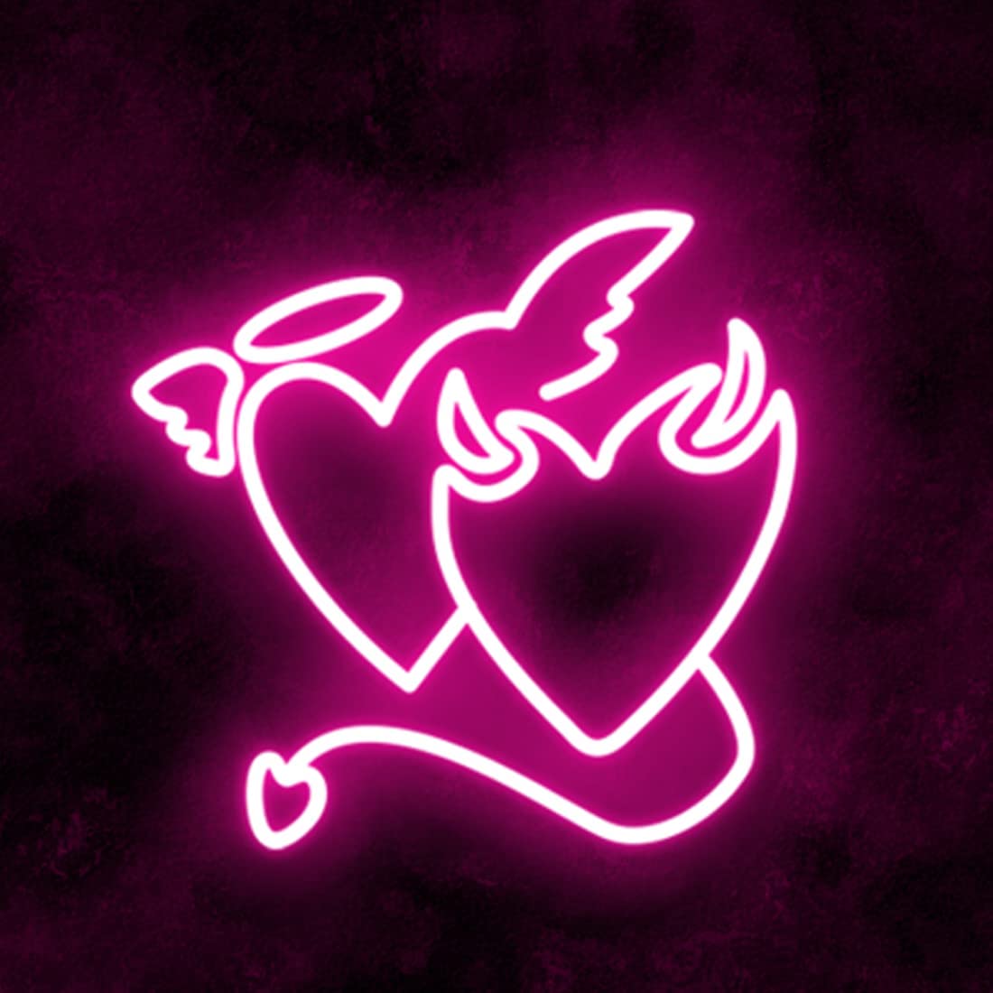 OFFer Pink Devil Angel Heart Neon US 12V Design Special not Sign