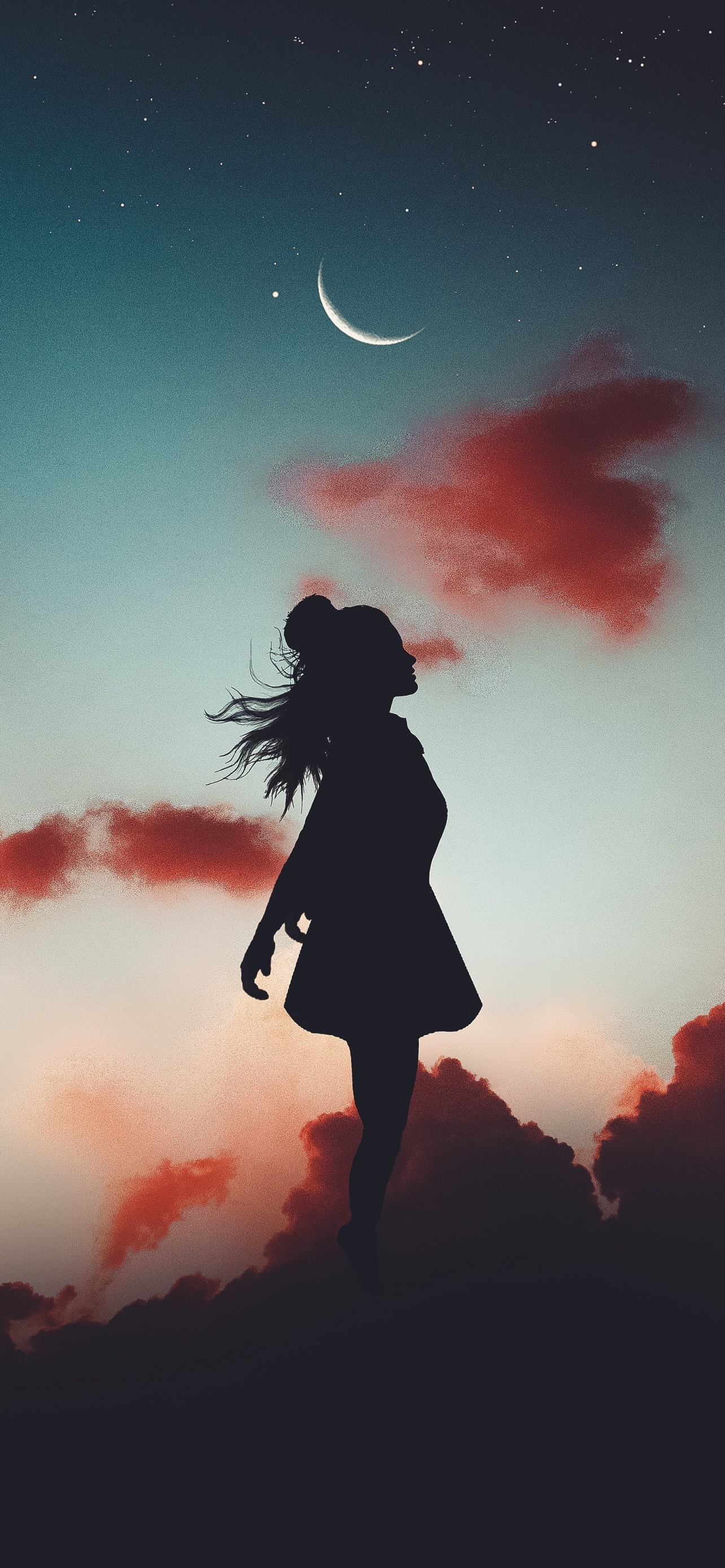 Wallpaper 4K, Mood, Silhouette, Evening sky