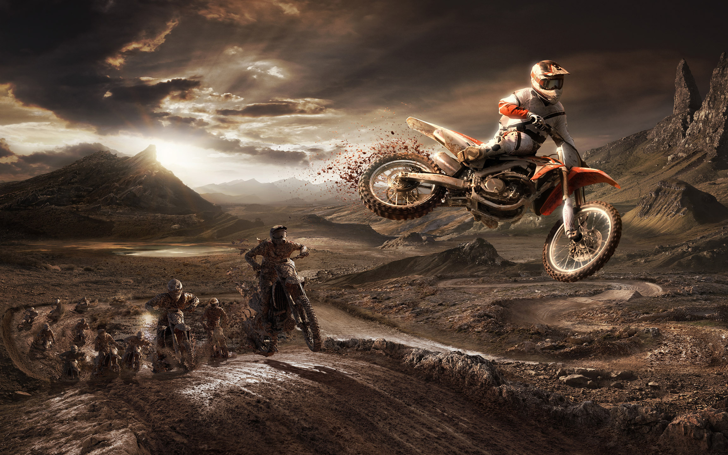 Download wallpaper Honda CRF450R, raceway, extreme, 2018 bikes, offroad, motorcycle jump, CRF450R, motocross, Honda for desktop with resolution 2880x1800. High Quality HD picture wallpaper