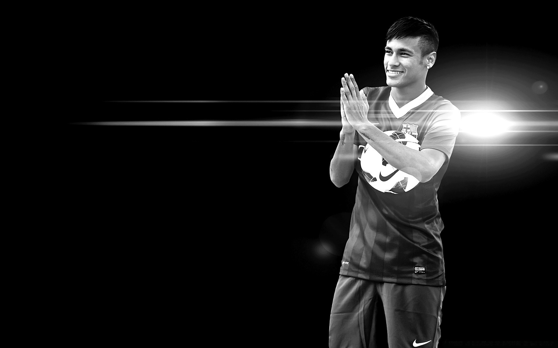 Neymar in Barcelona in a dark theme phone background image