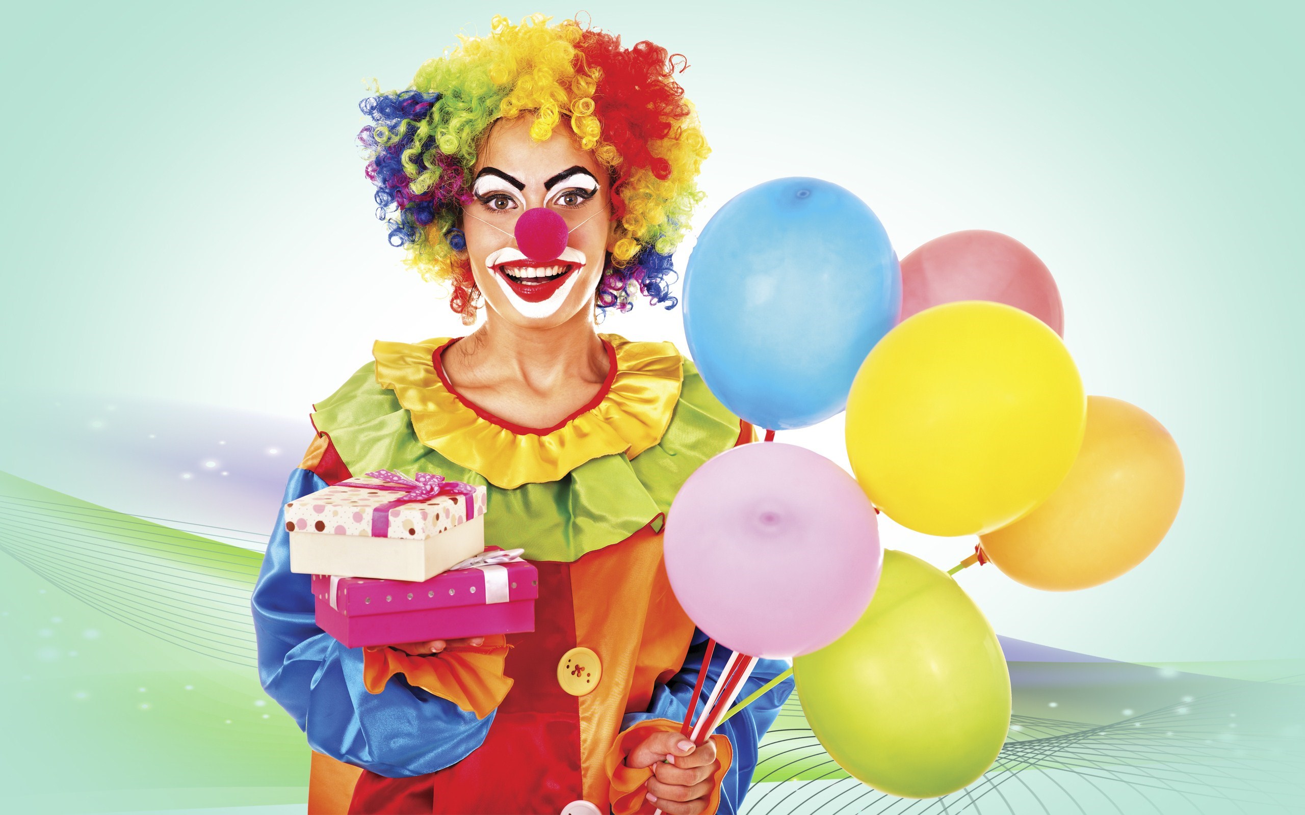 Funny Clown Balloons Gifts wallpaperx1600