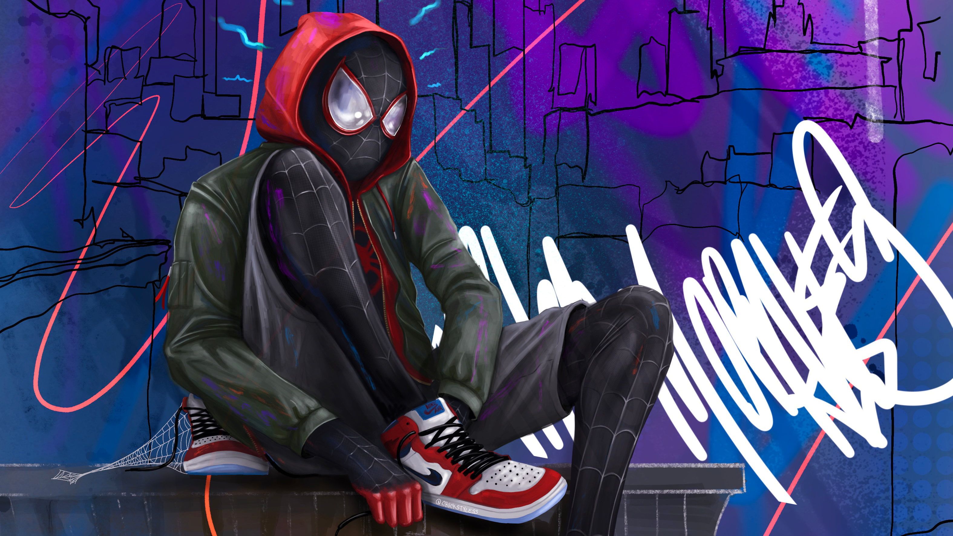 Movie Spider Man: Into The Spider Verse Marvel Comics Miles Morales #Spider Man K #wallpaper #hdwa. Marvel Wallpaper, Marvel Wallpaper Hd, 4k Wallpaper For Pc