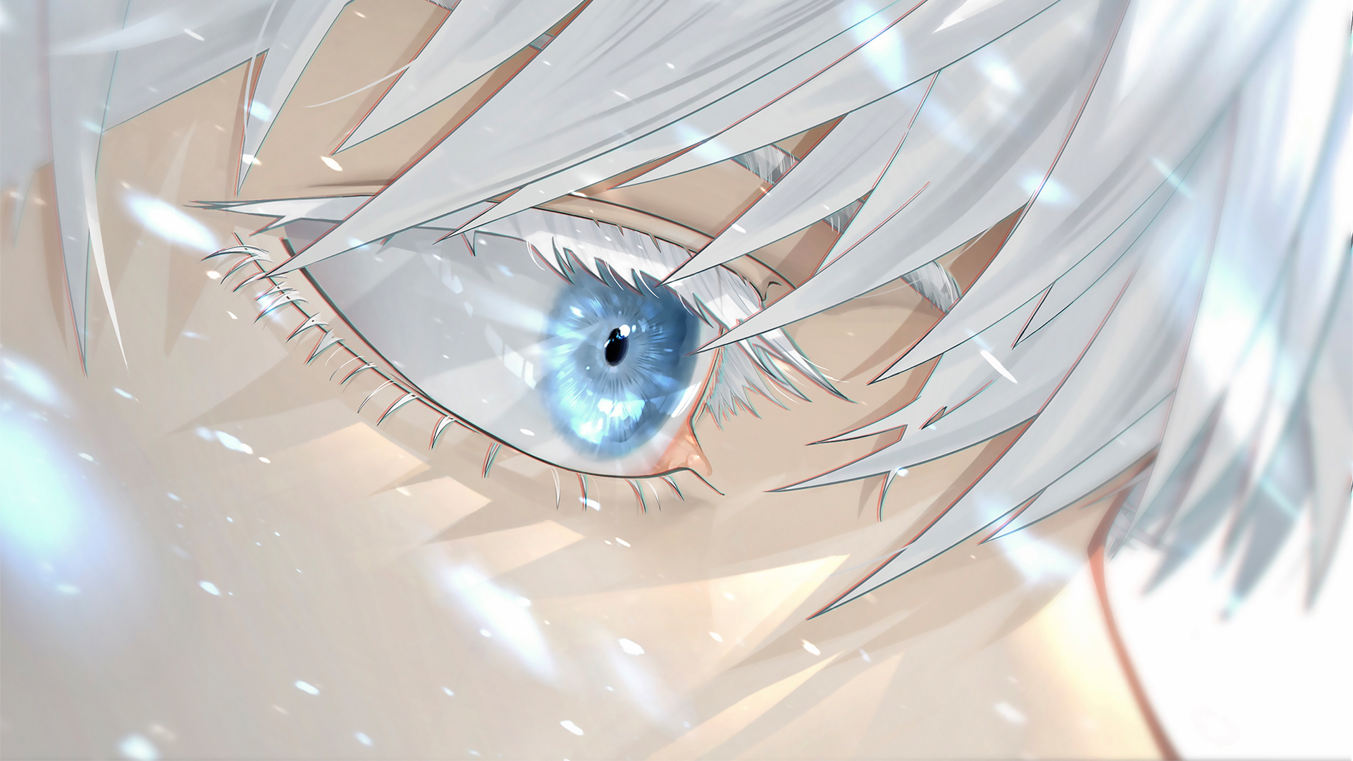 Gojo Satoru Blue Eyes Gray Hair Wallpaper:1920x1080