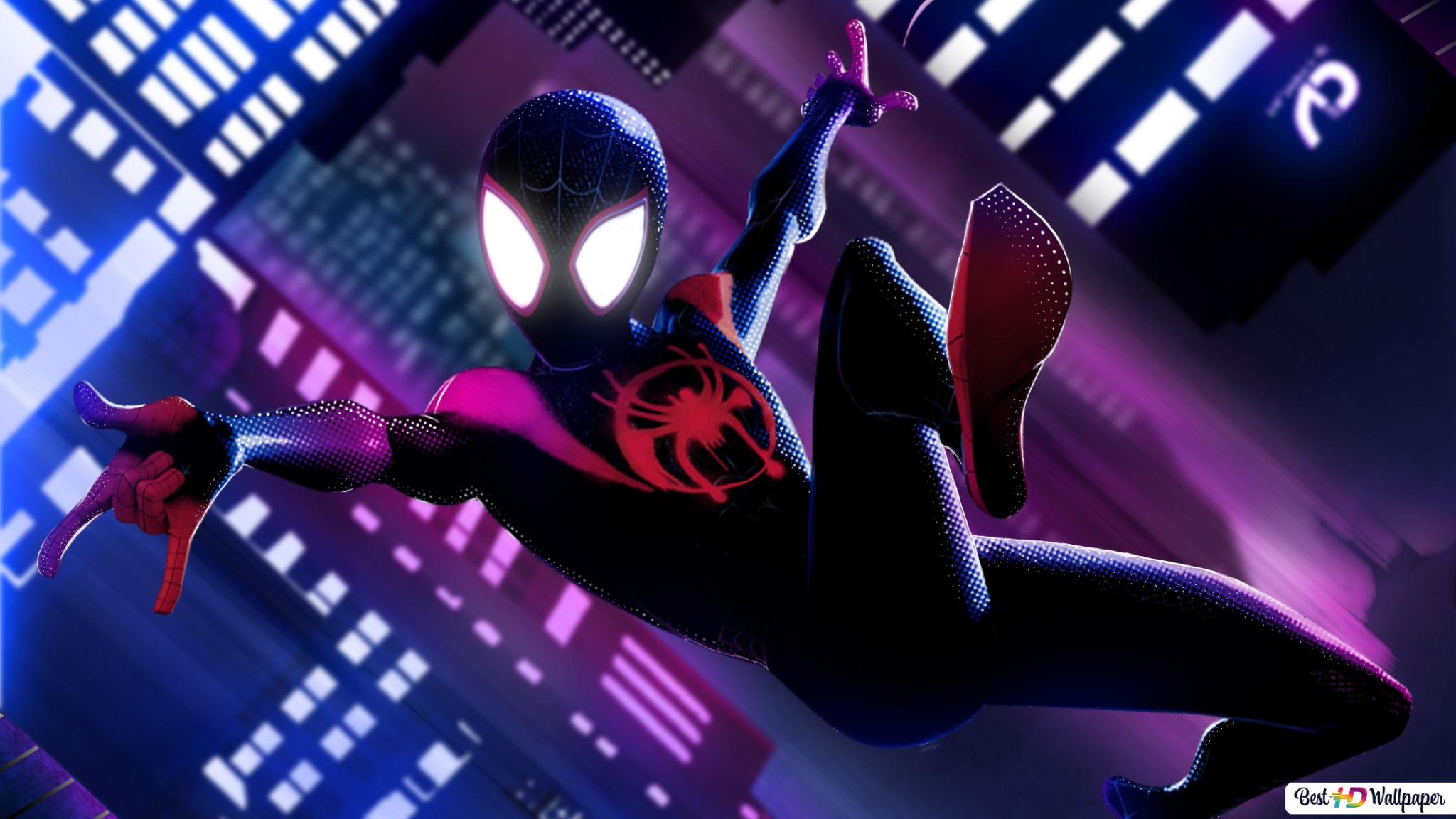 Spider Man: Into The Spider Verse Movie Morales As Spiderman Noir HD Wallpaper Download