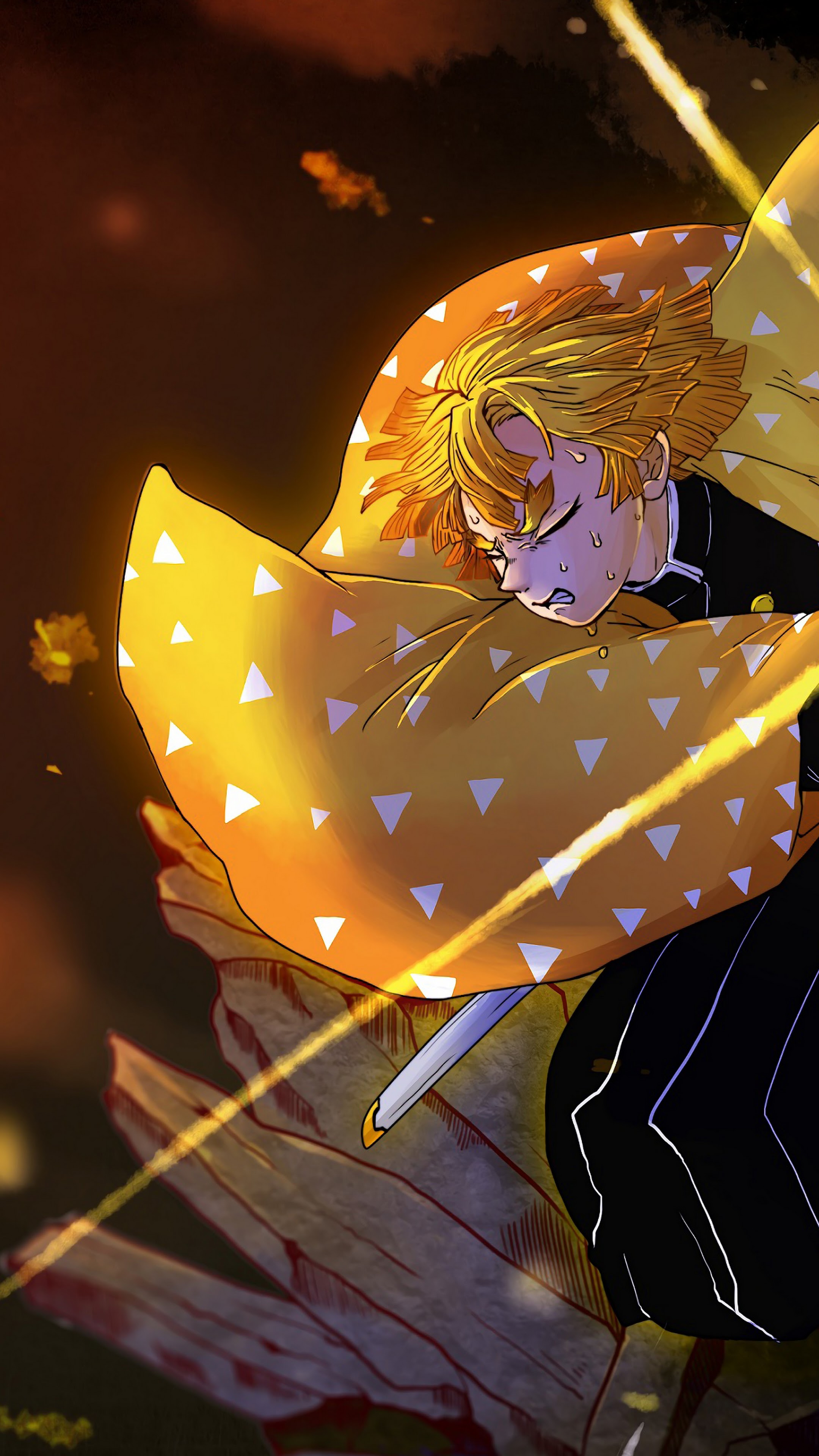 Zenitsu Agatsuma Kimetsu No Yaiba 4K Wallpaper
