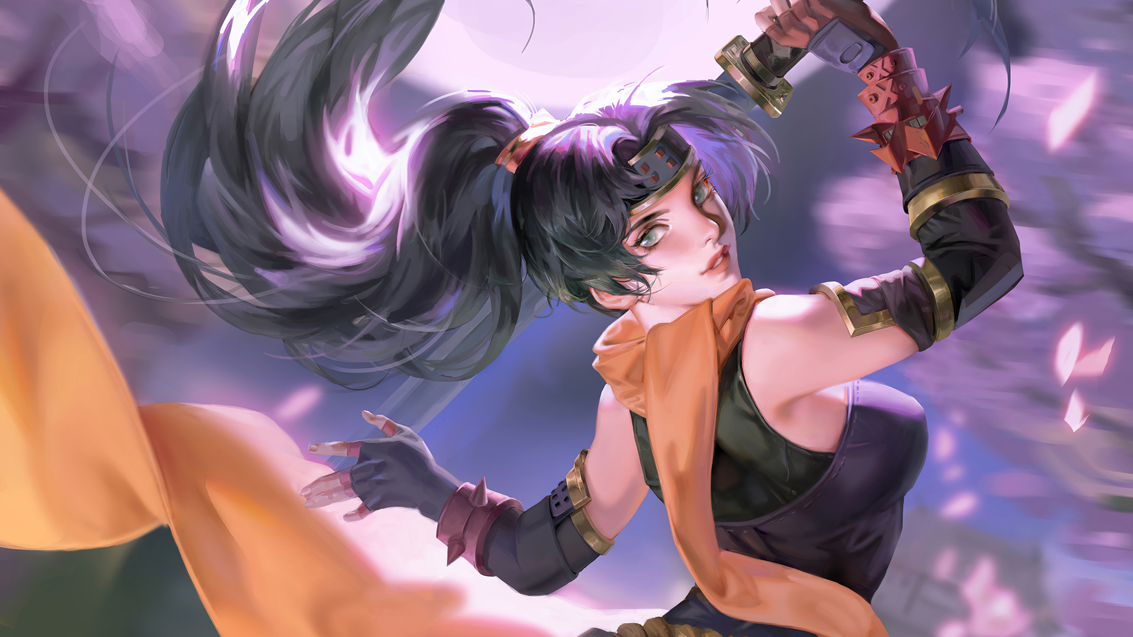 wallpaper, ninja, girl, katana, 4k, HD HD Wallpaper