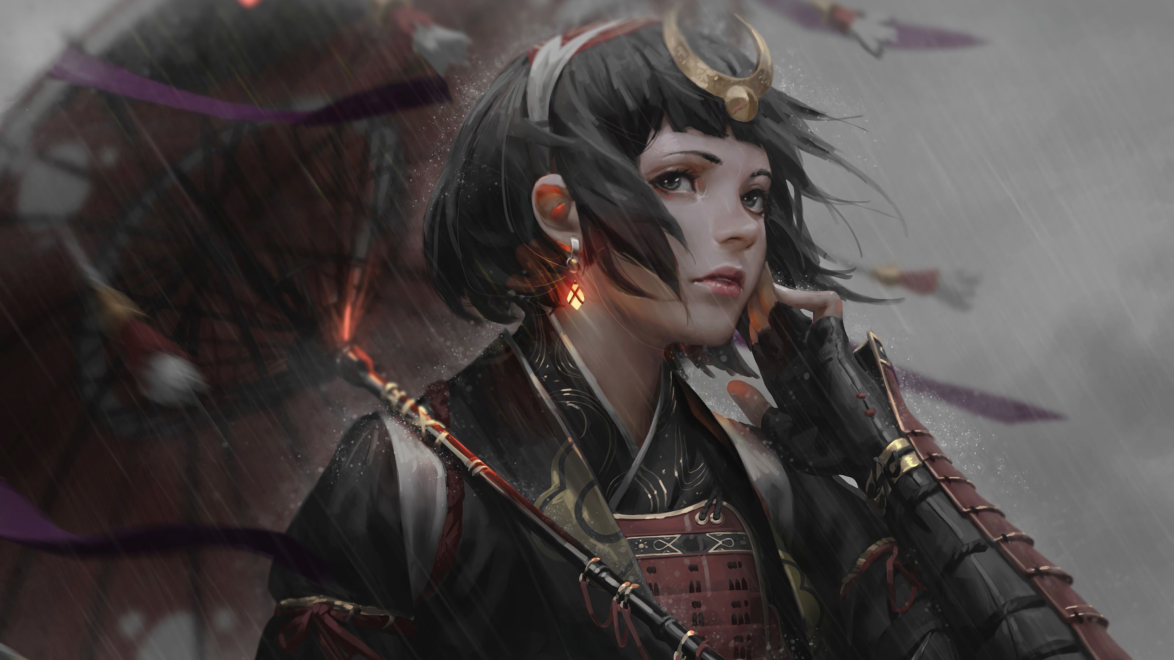 samurai girl ) 4K 3840x2160. Samurai, Glamor, Animation