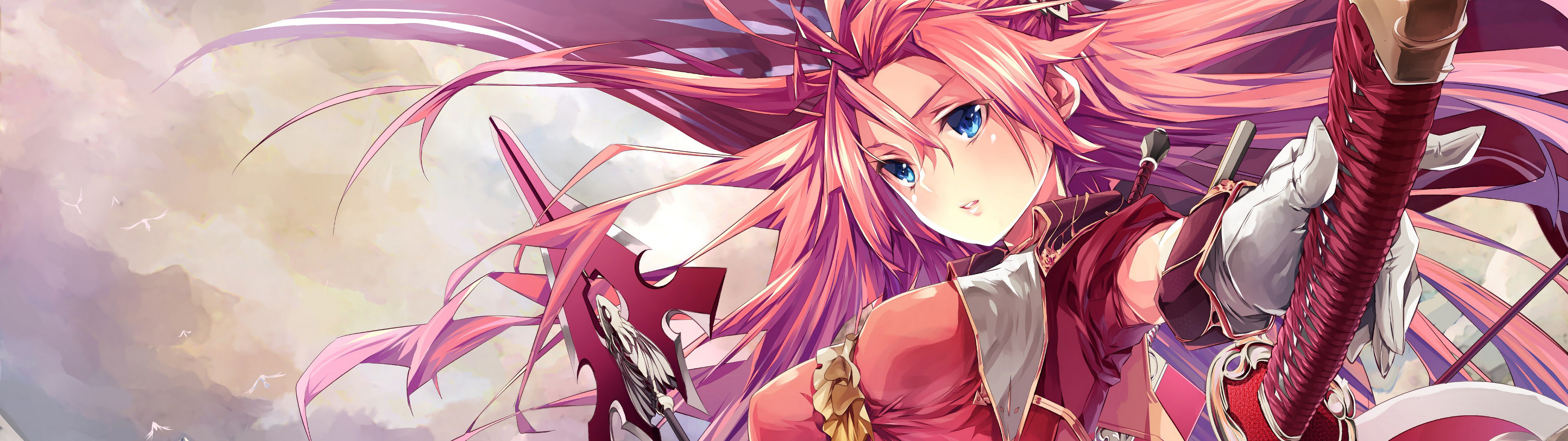 Anime Girl Samurai Katana PC DeskK Wallpaper