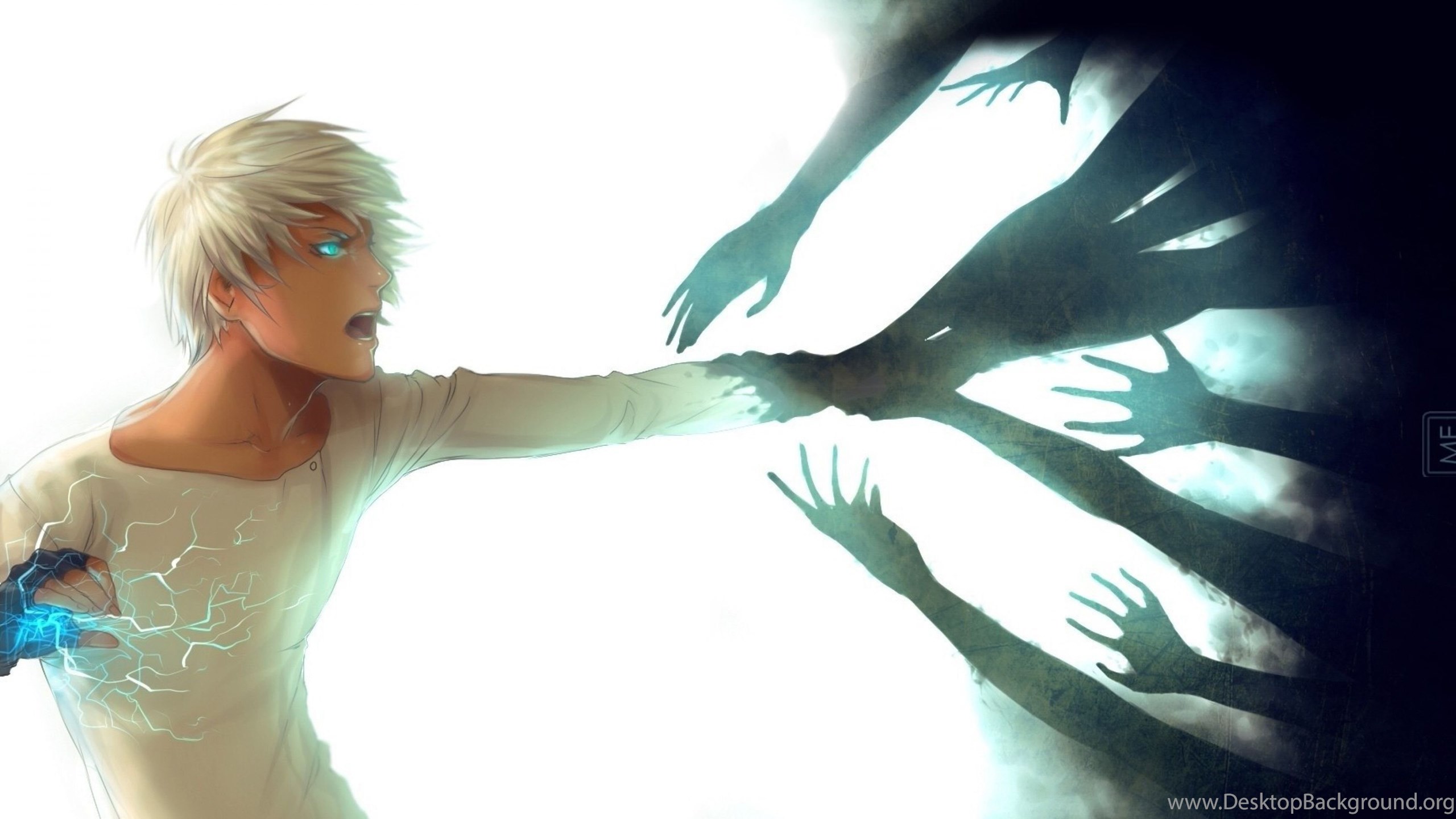 Download Wallpaper 3840x2400 Anime, Guy, Hands, Eyes Ultra HD 4K. Desktop Background