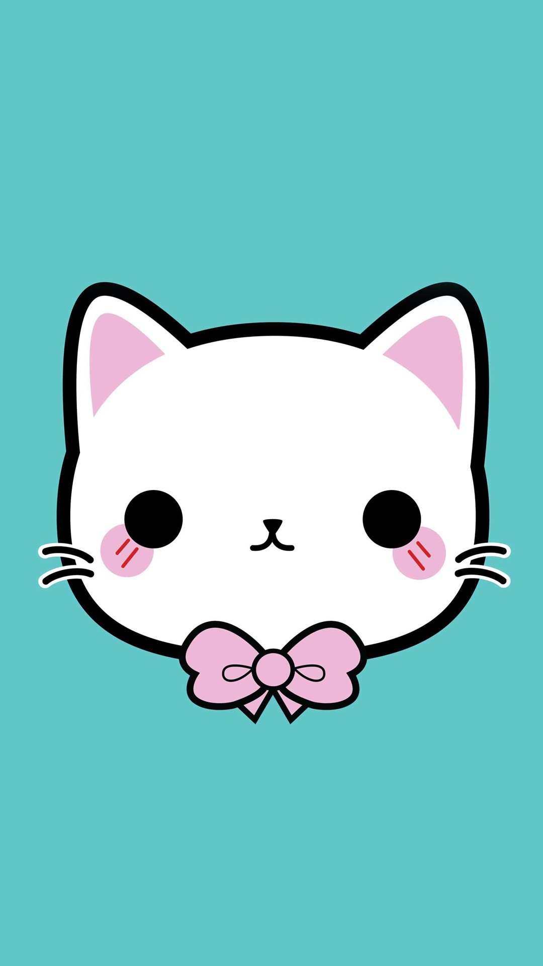 Kawaii Cat Face Wallpaper