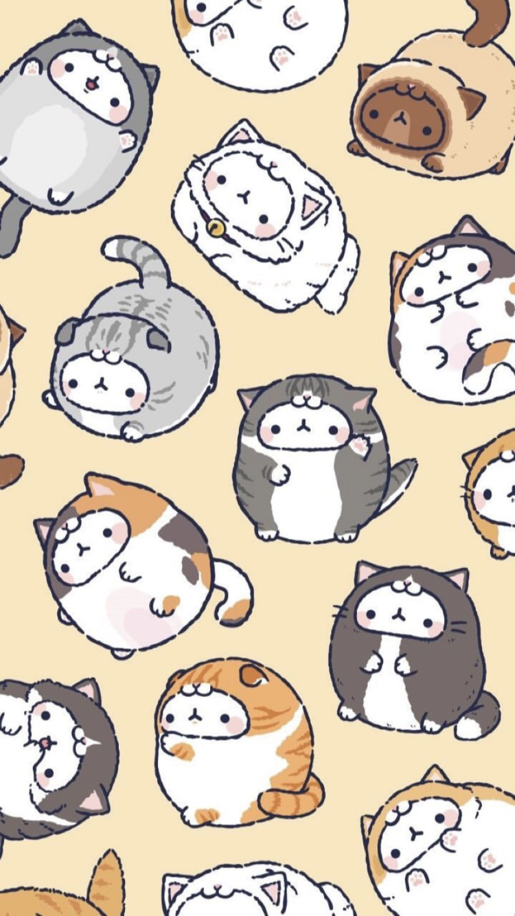 Kawaii. Cute cat wallpaper, Cute cartoon wallpaper, Cute drawings