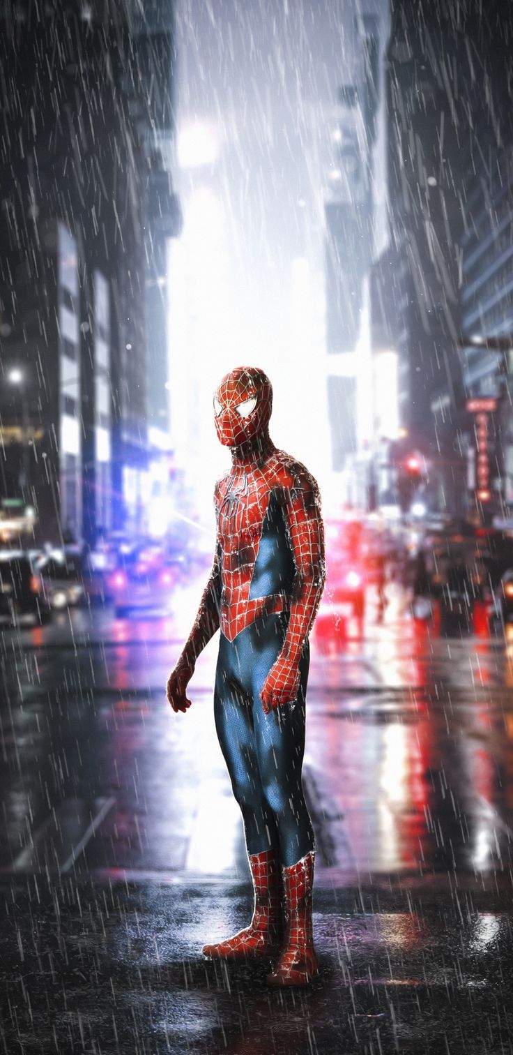 Rain, Street, Spider Man, Art Wallpaper. Spiderman, Marvel, Superhero Wallpaper