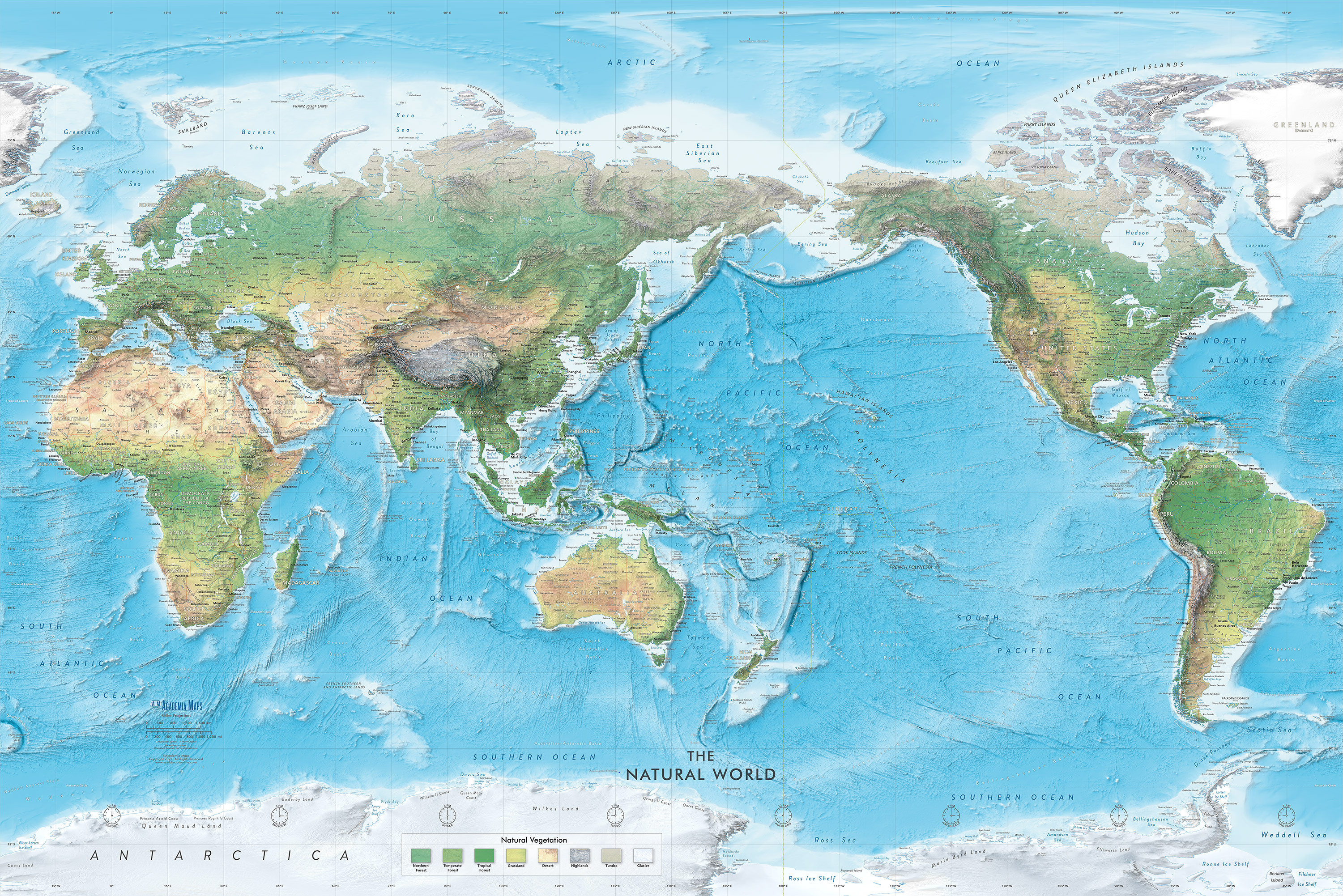 The Natural World Physical Map Mural