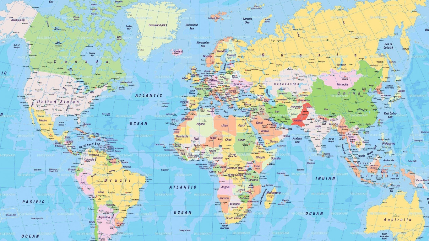 World Map Desktop Widescreen Wallpaper 94608