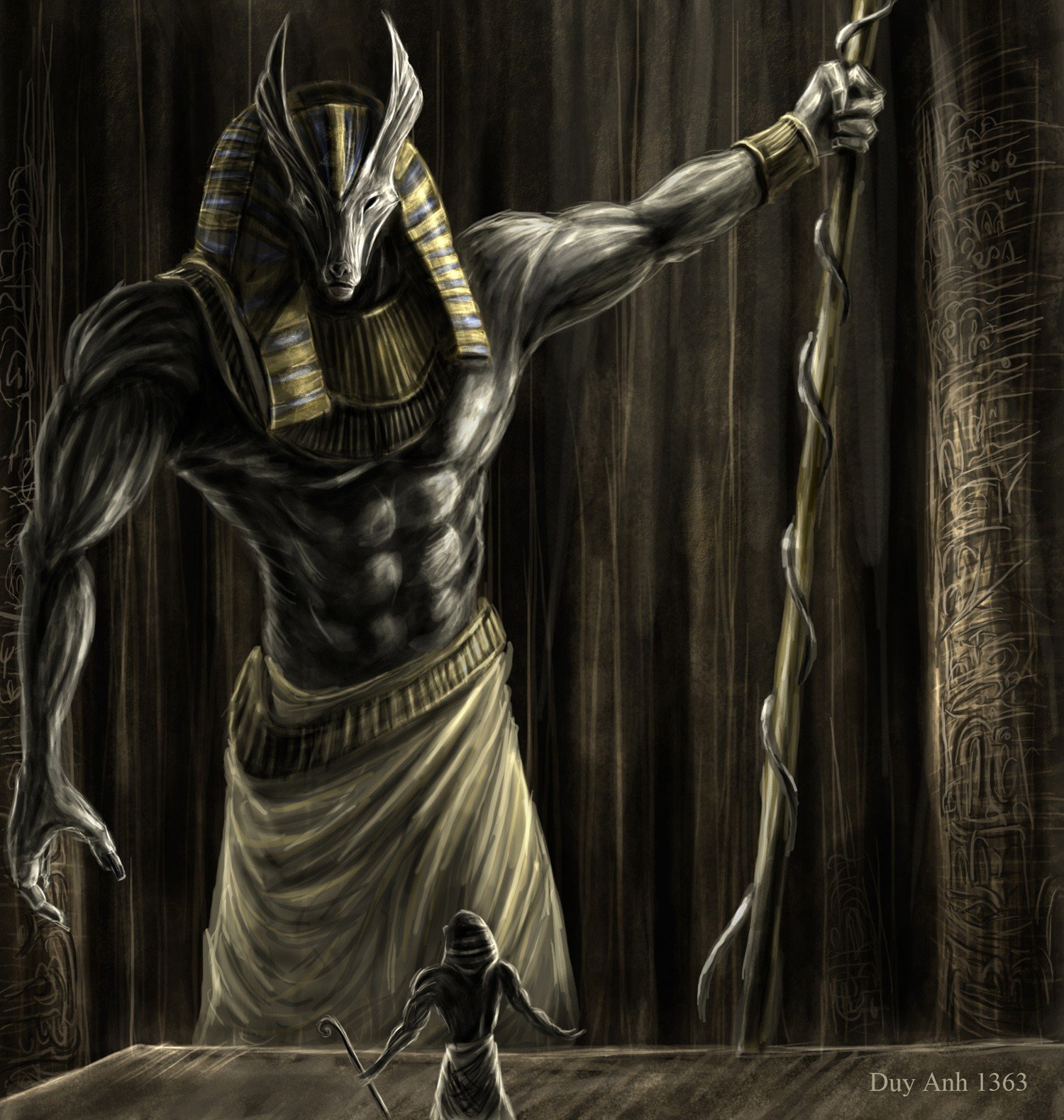 painting, Mythology, Anubis HD Wallpaper / Desktop and Mobile Image & Photo