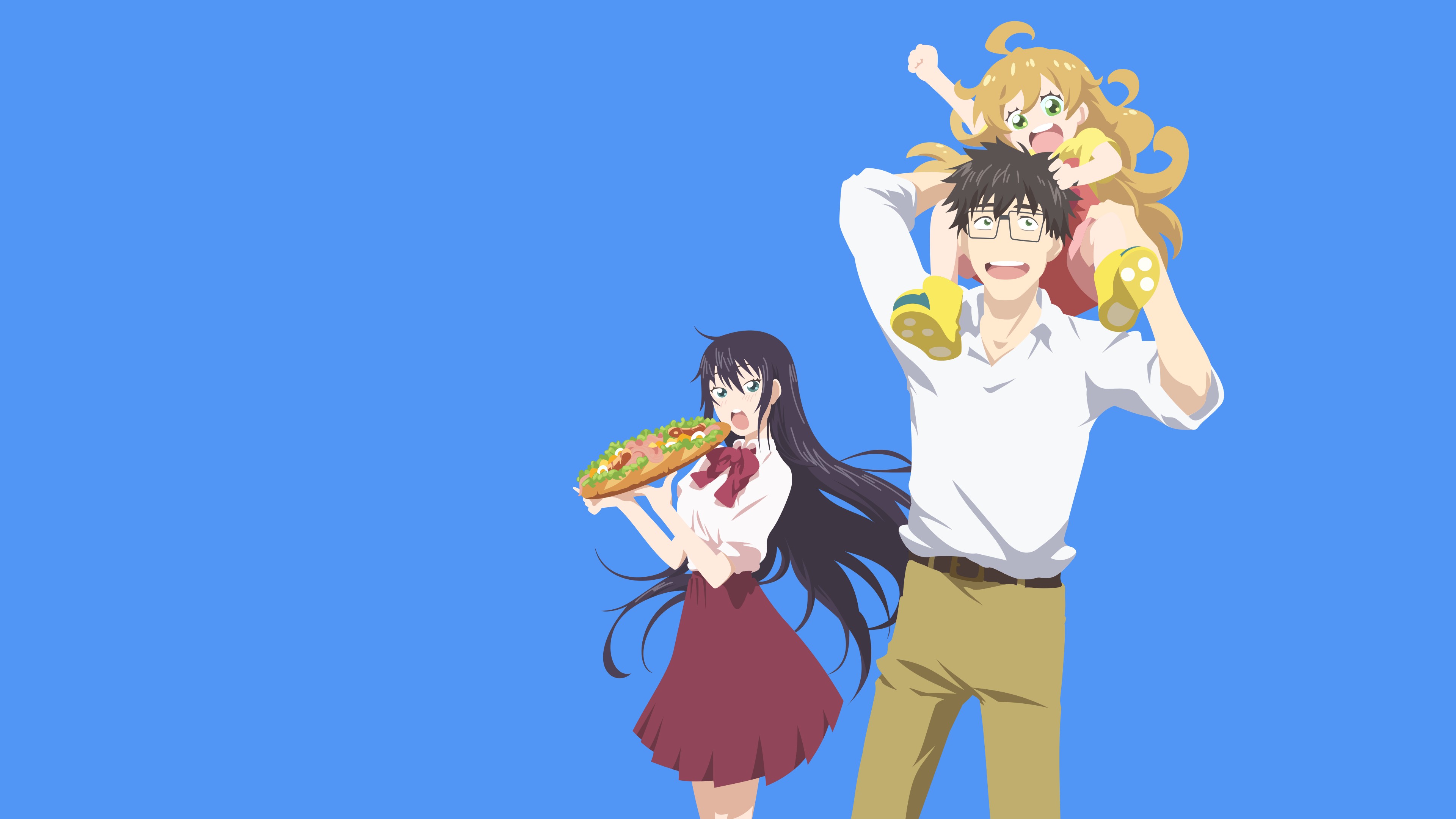 Amaama to Inazuma, Tsumugi Inuzuka, Inuzuka Kōhei, Iida Kotori Wallpaper HD / Desktop and Mobile Background