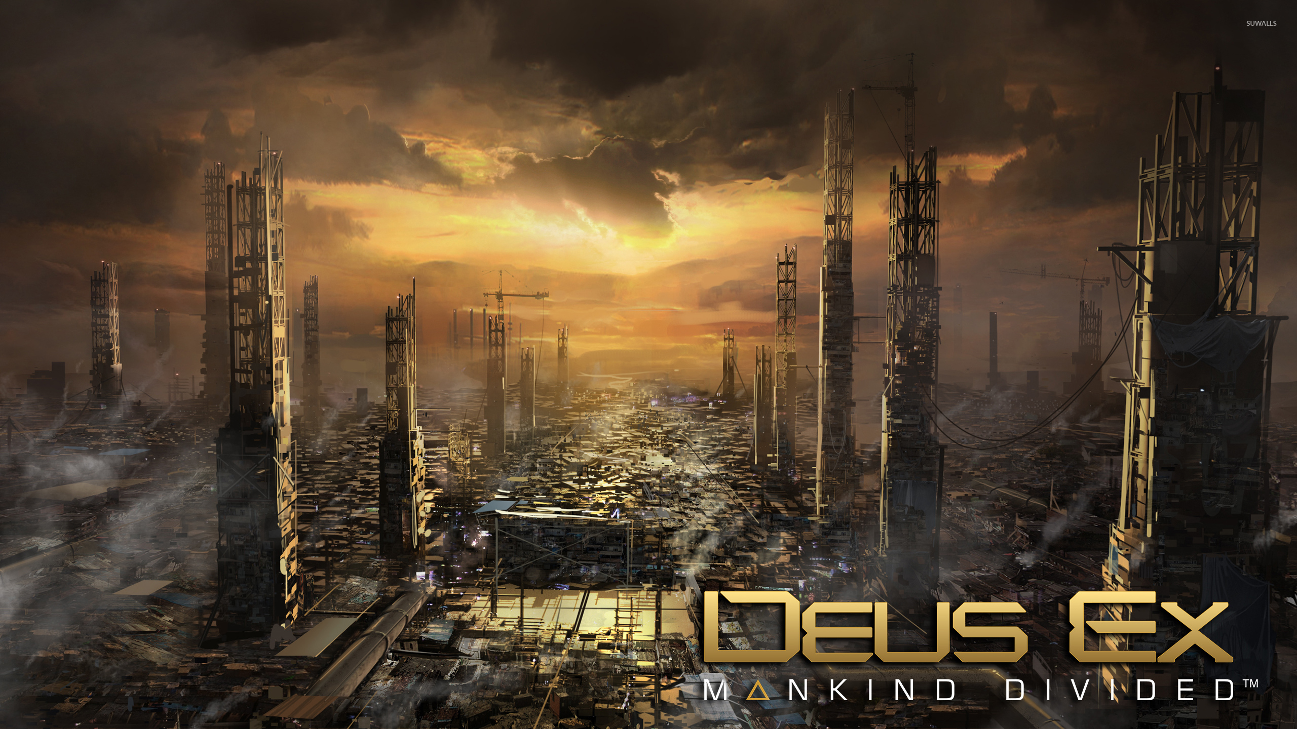 Destroyed skyscrapers in Deus Ex: Mankind Divided wallpaper wallpaper