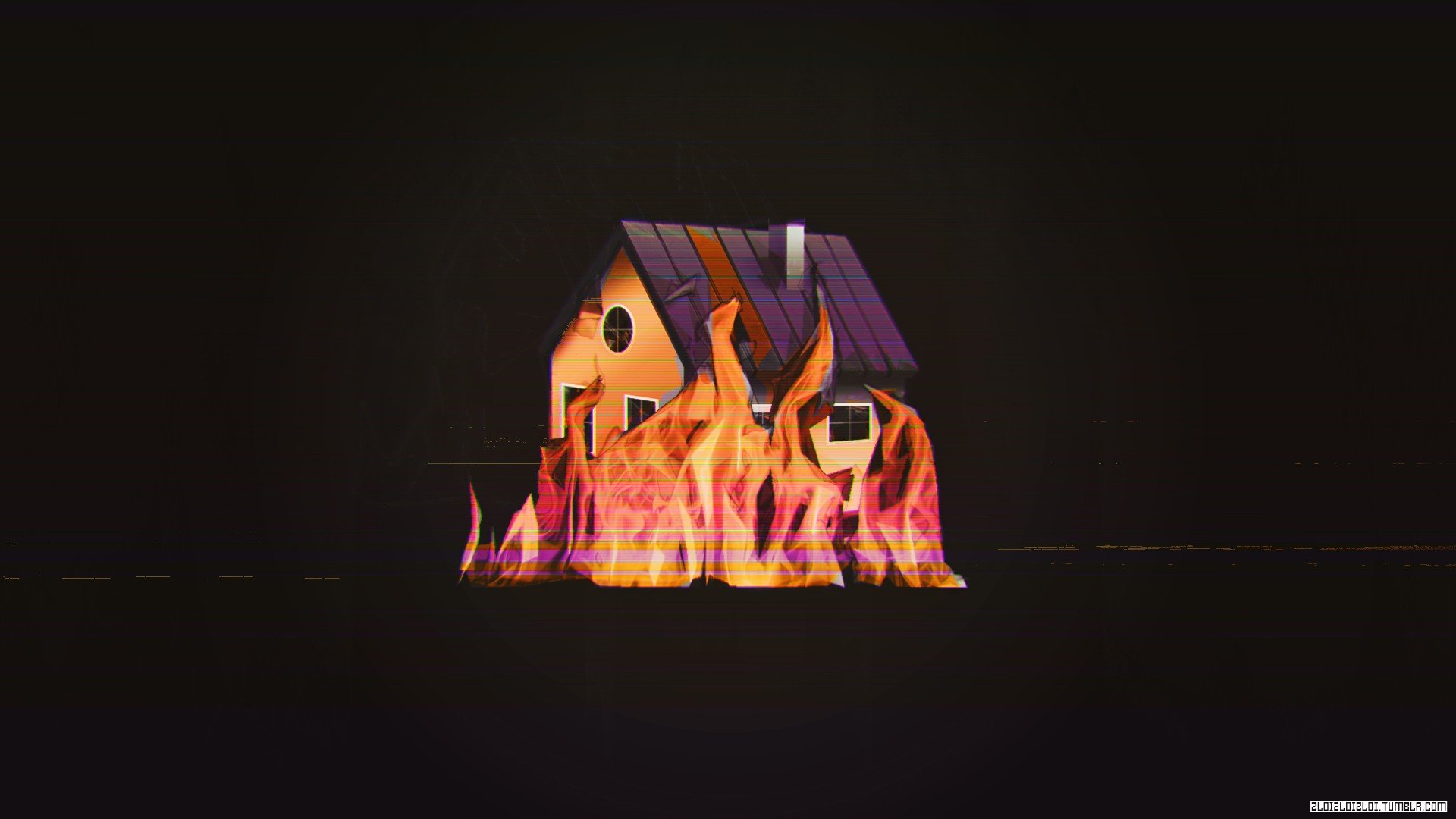 Дом горит арт