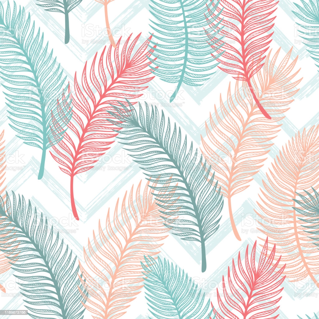Tropical Palm Tree Leaves Vector Seamless Pattern Palm Leaf Sketch Summer Floral Background Tropic Plants Wallpaper Stock Illustration Image Now