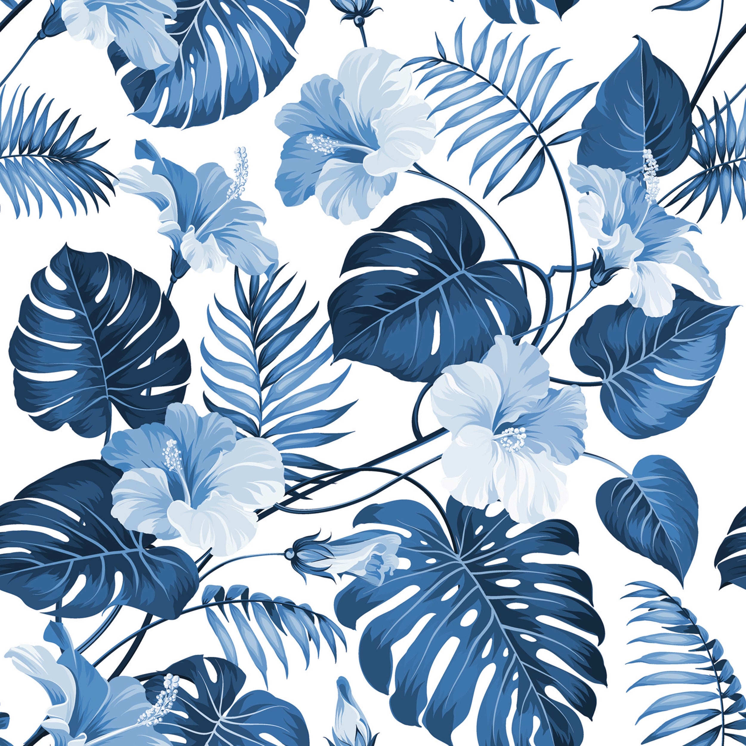 Blue Palm Tree Branch Removable Wallpaper'' inch x 10'ft