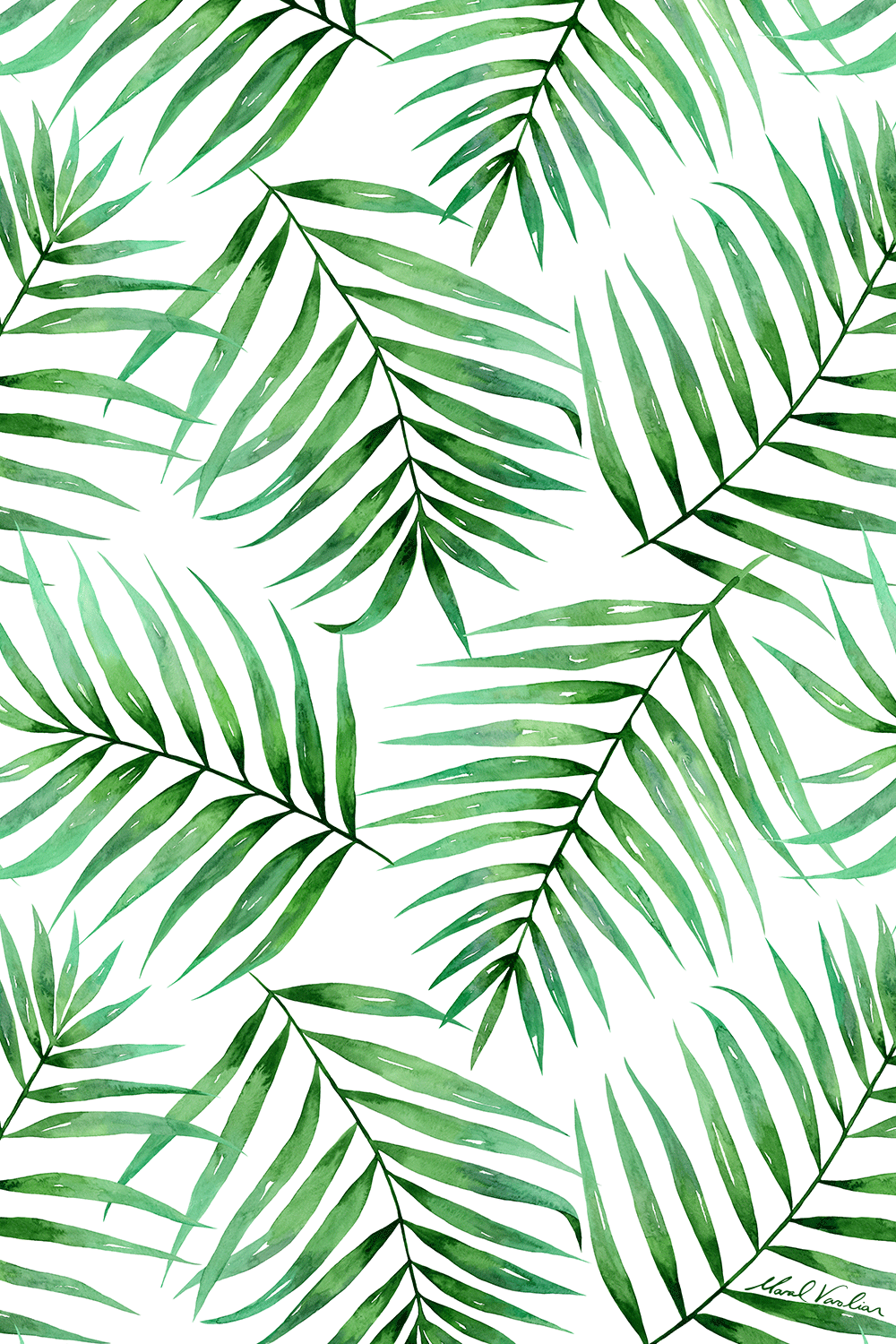Palm Tree Leaves Pattern Varolian. Palm trees wallpaper, Leaves pattern design, Tree leaf wallpaper