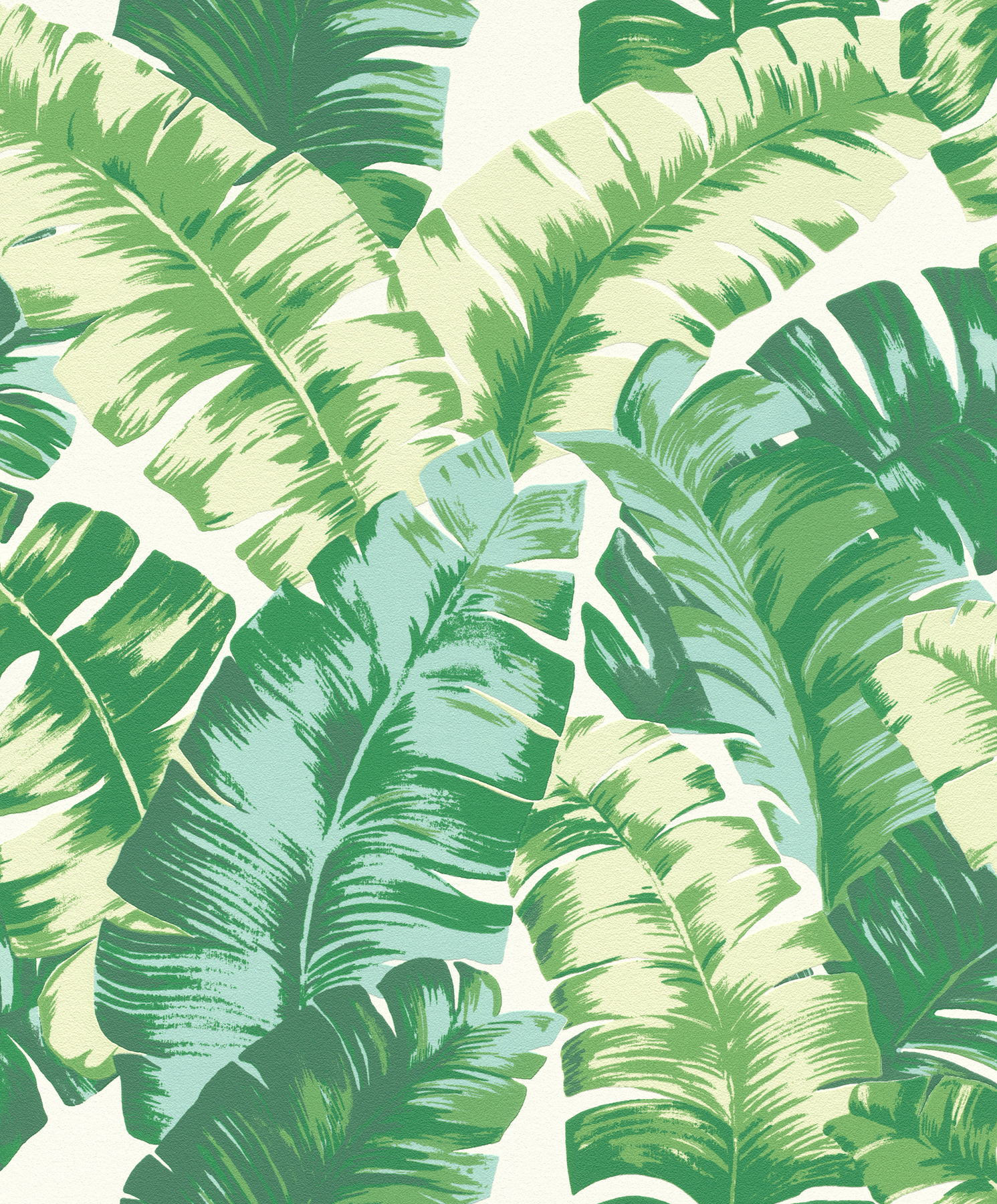 COLOR WHEEL. Pisang Green Palm Leaf Wallpaper