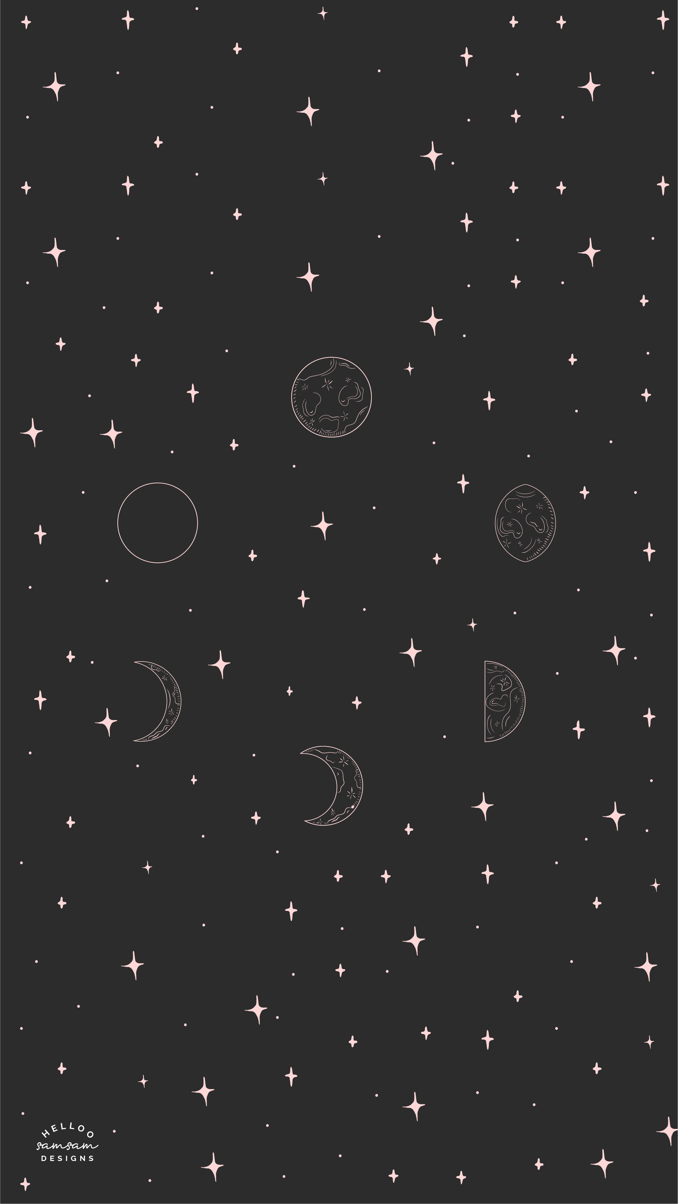 Free Moon Phases Tech Wallpaper