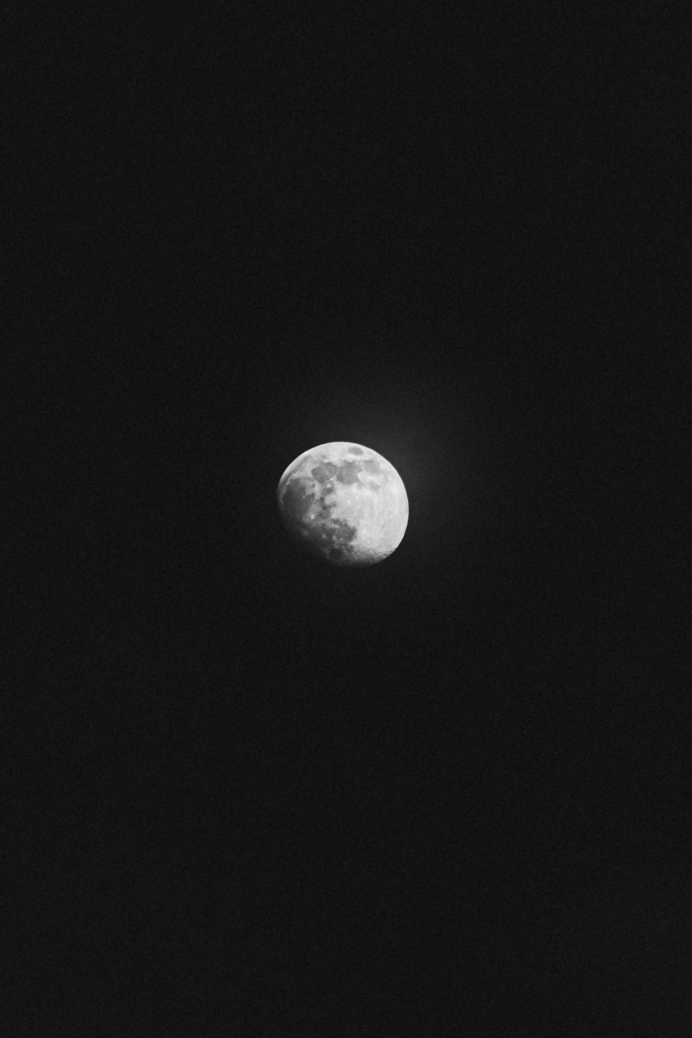 Waxing Gibbous Moon on a Dark Sky · Free