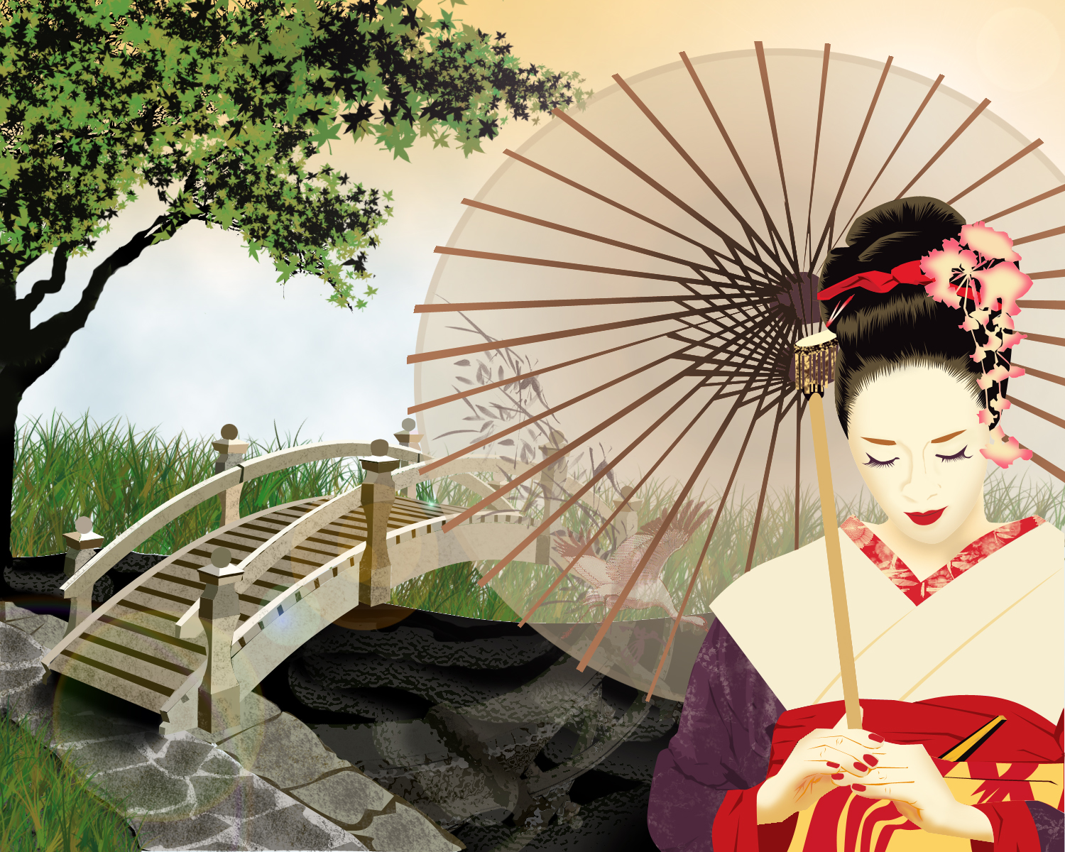 humor jeans: Beautiful Geisha wallpaper