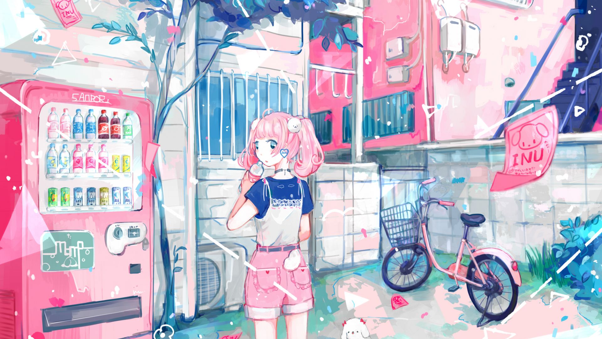 Desktop Wallpaper Pink Hair Anime Girl, Original, Art, HD Image, Picture, Background, C35b31