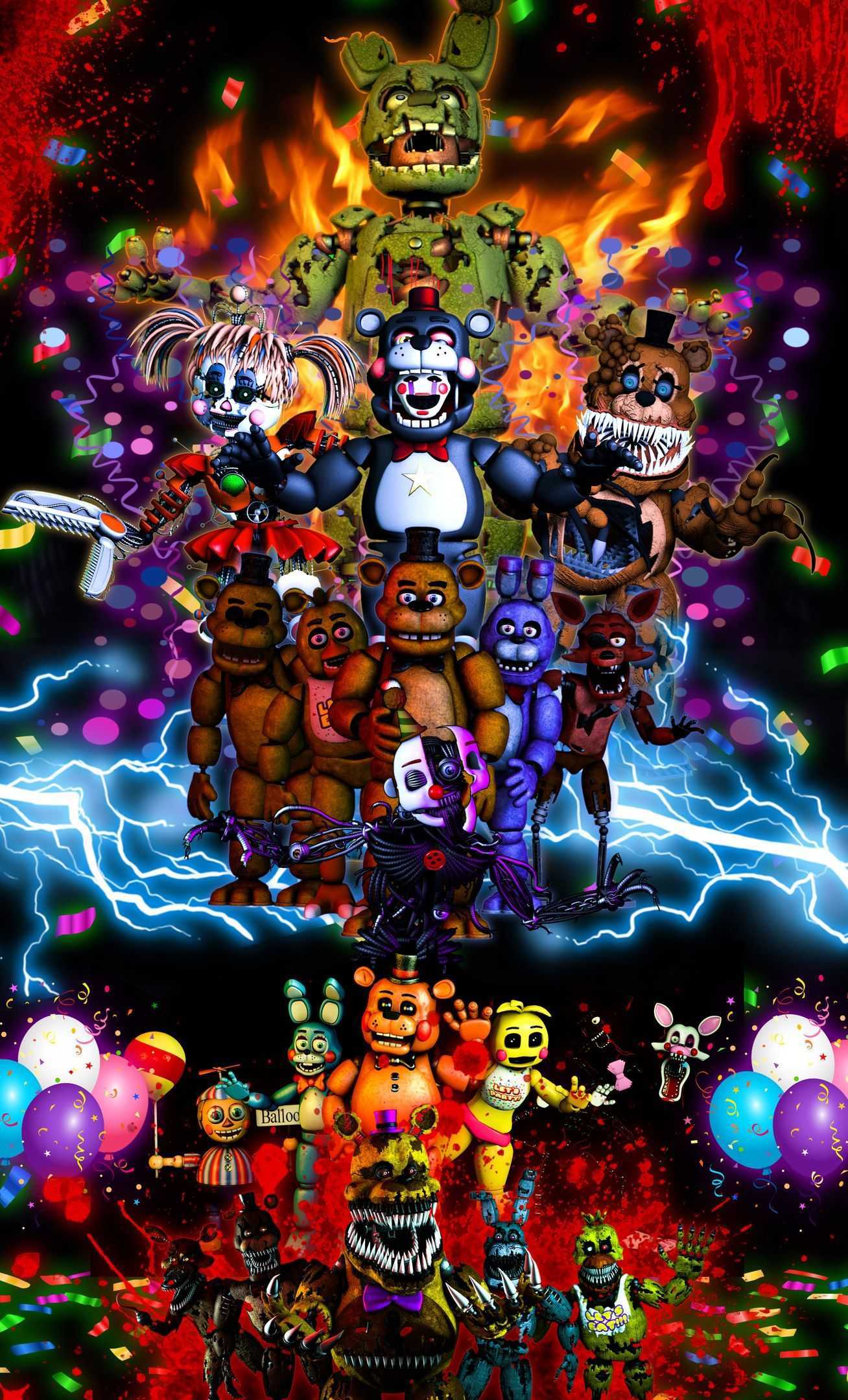 Fnaf Collage Wallpapers Wallpaper Cave