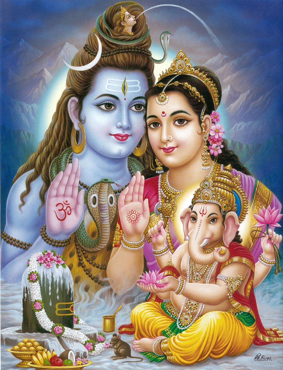 Ganesha Propitiates Shiva and Parvati. Shiva lord wallpaper, Photo of lord shiva, Lord vishnu wallpaper