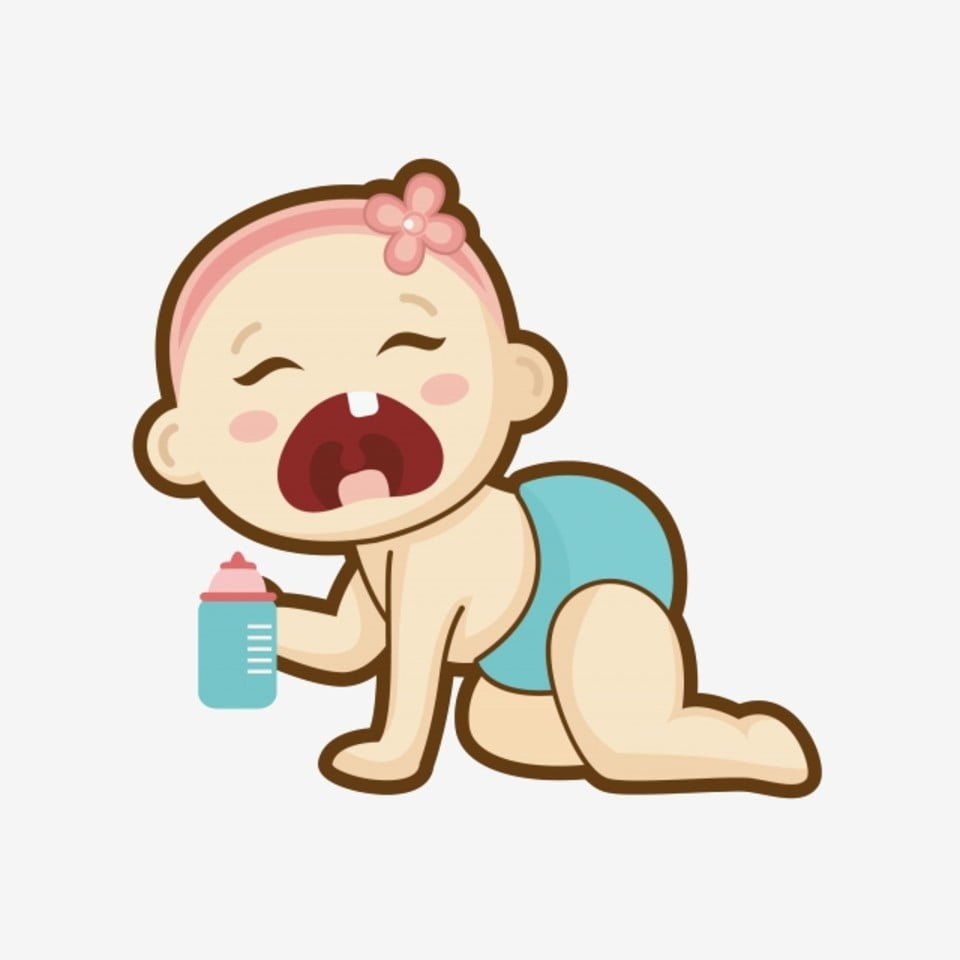 Drinking Baby Cartoon Illustration, Baby Drinking Milk, Cartoon Illustration, Baby Illustration PNG and Vector with Transparent Background for Free Download