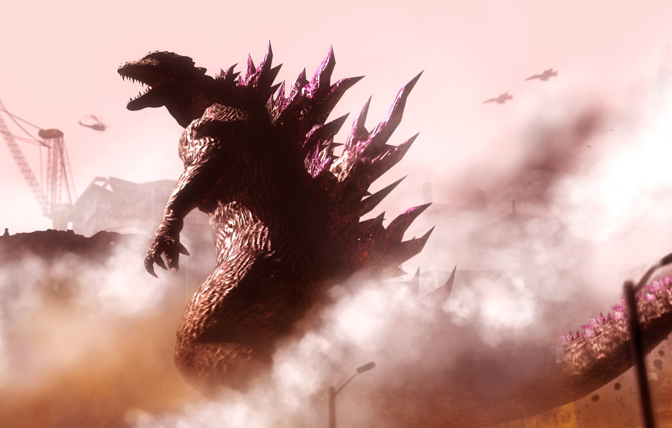Wallpaper destruction, Godzilla, Godzilla, fan art image for desktop, section фантастика