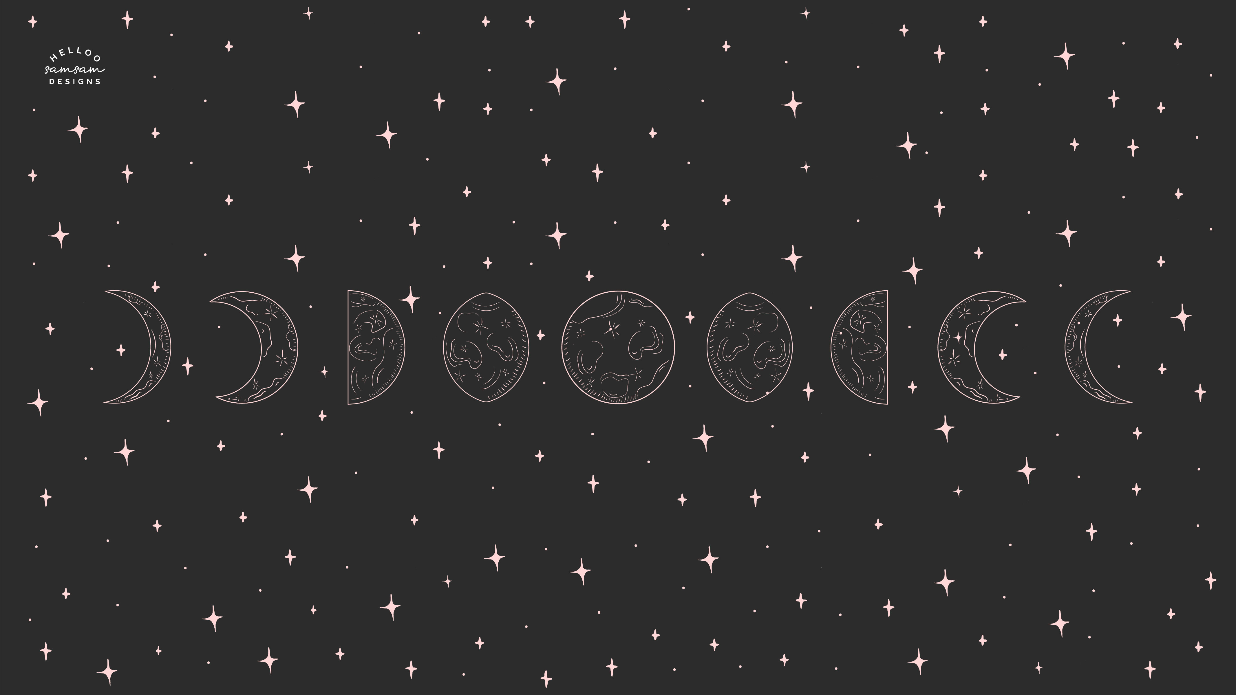 Free Moon Phases Tech Wallpaper