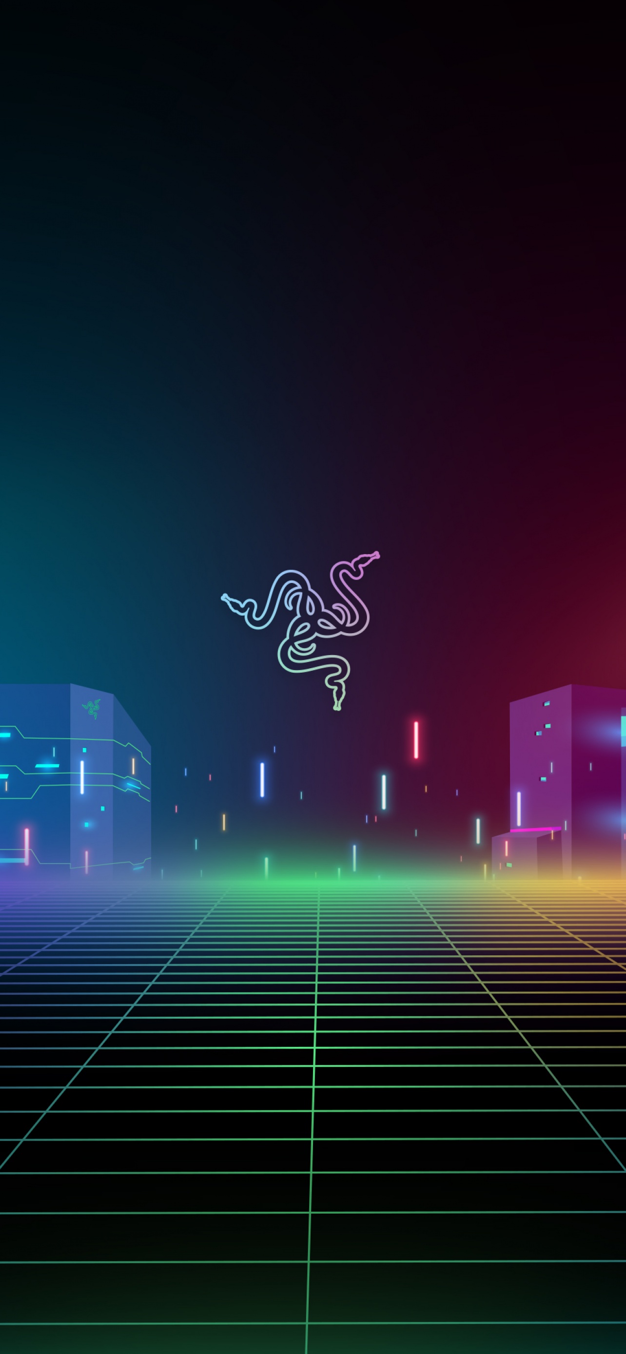 Razer Wallpaper 4K, Cyber city, Neon, Technology