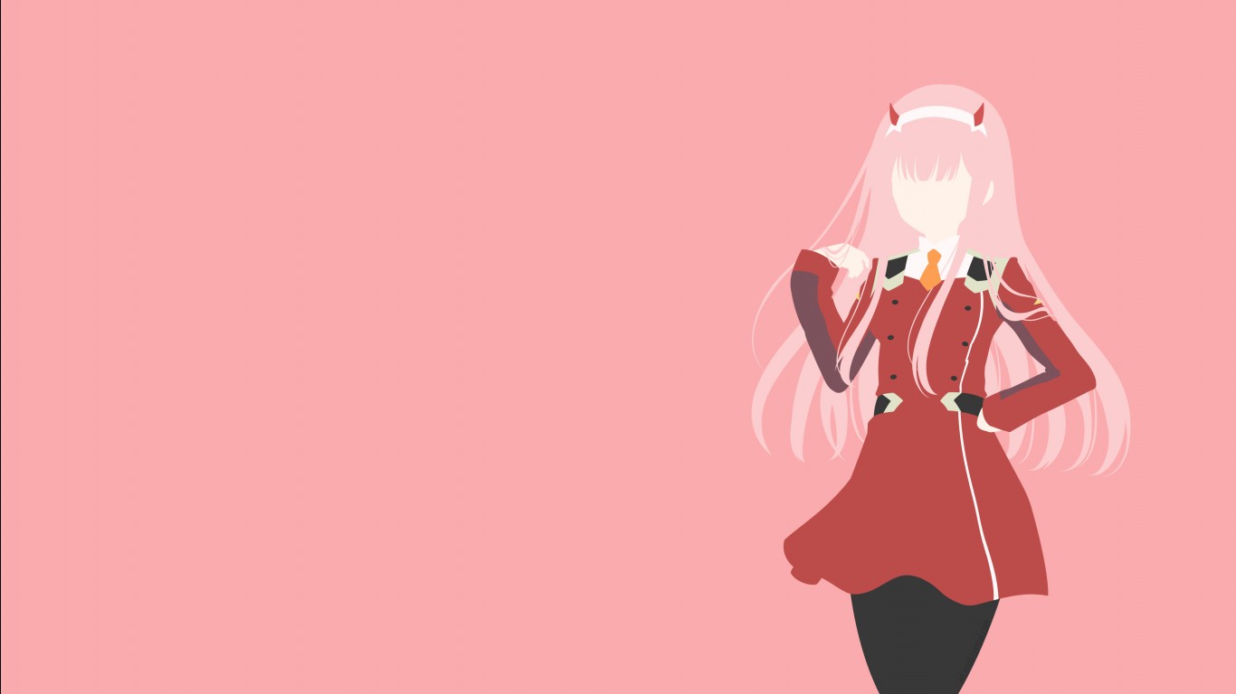 Darling In The FranXX Pink Hair Zero Two With Red Background 4K HD Anime Wallpaper