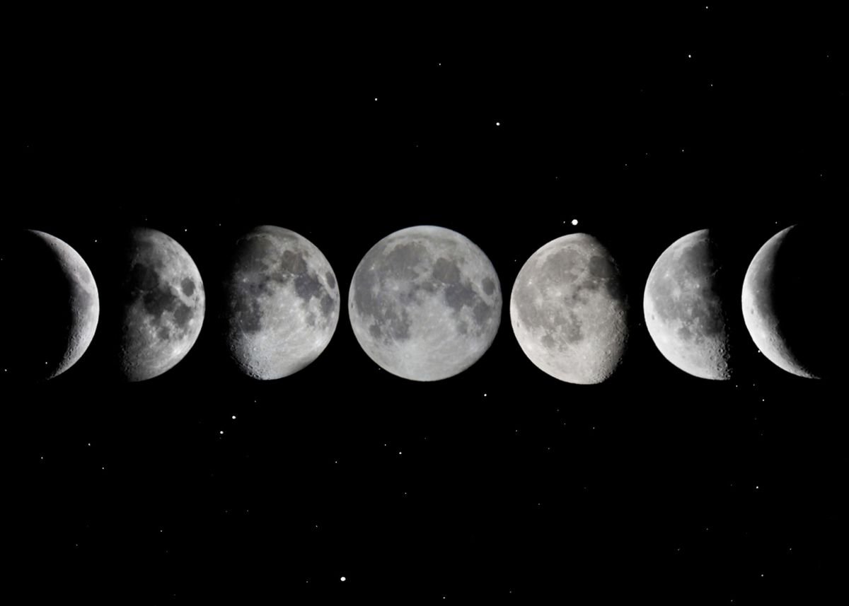 Aesthetic Moon Phases Laptop Wallpaper
