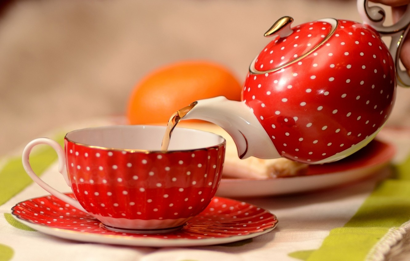 Wallpaper tea, Cup, saucer, teapot, the tea party. image for desktop, section еда