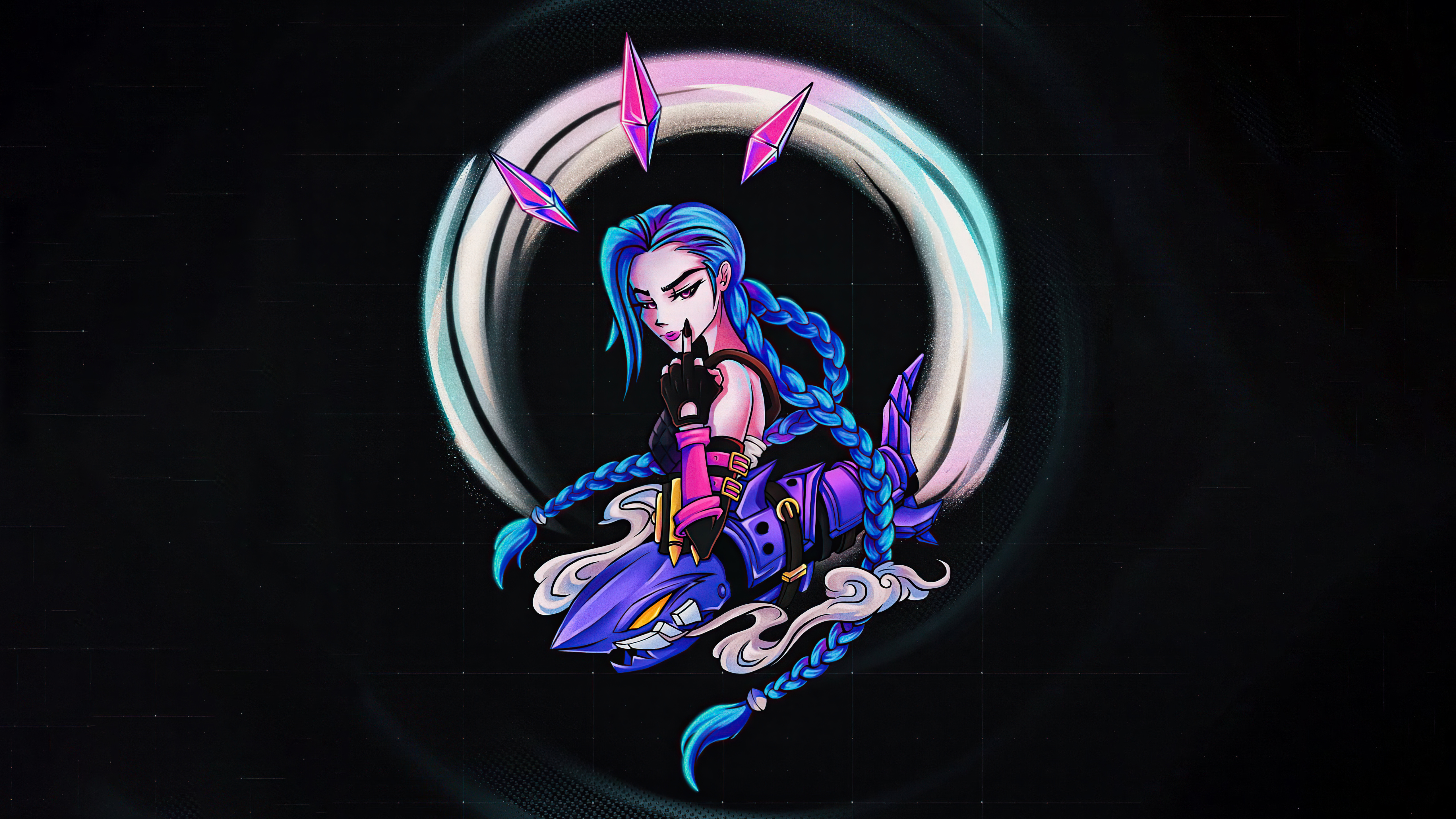 Jinx League Of Legends Dark Minimal 5k, HD Games, 4k Wallpaper, Image, Background, Photo and Picture