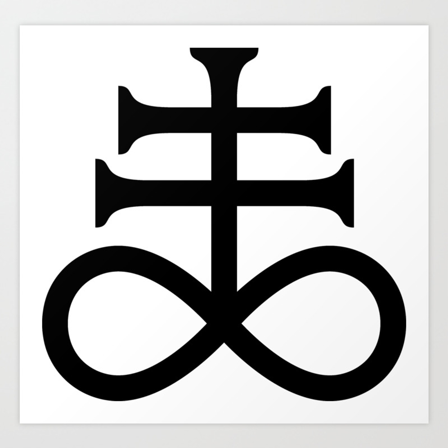 Leviathan Occult Satanic Cross Alchemy sulfur symbol Devil Art Print