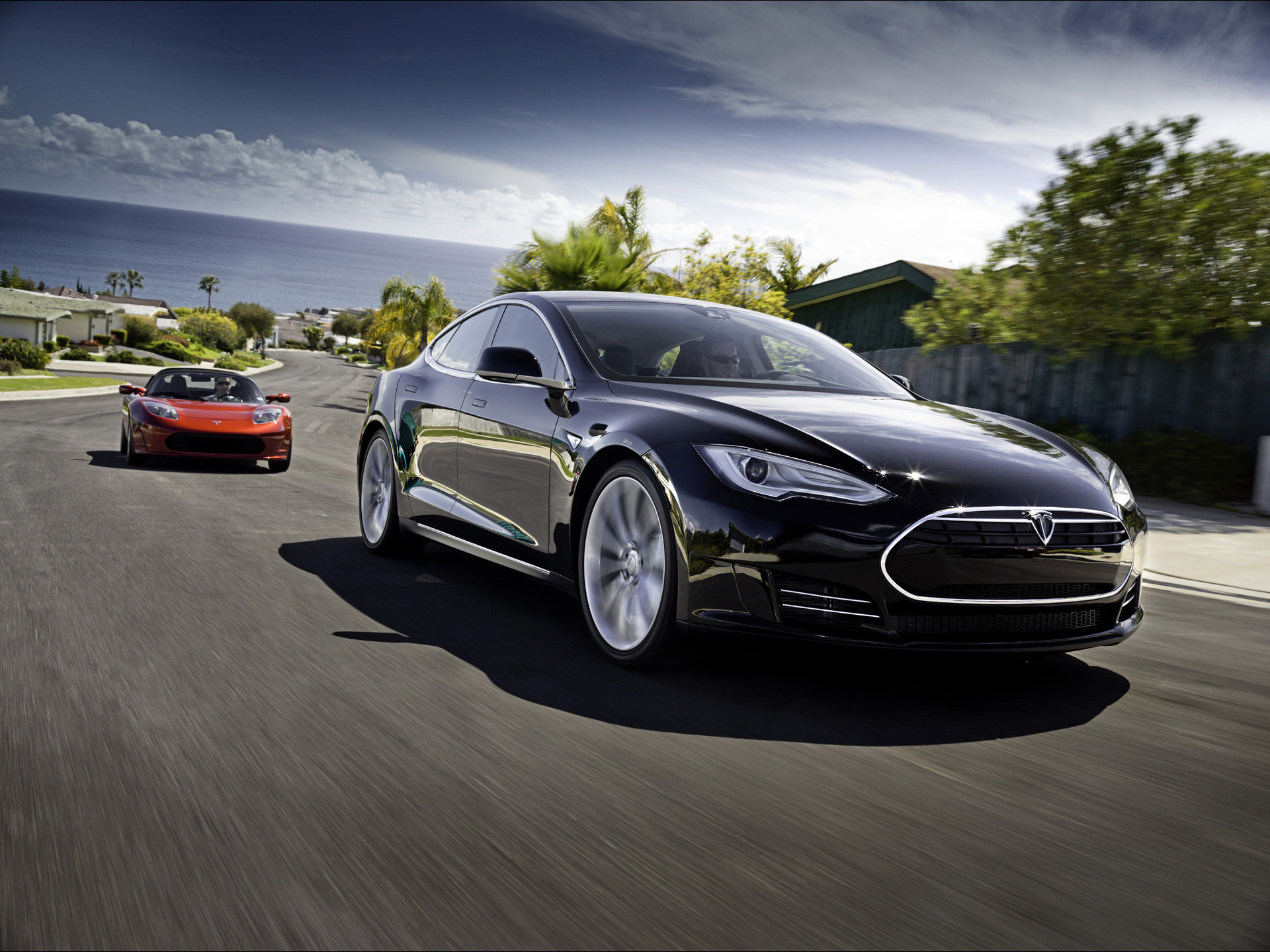 Tesla Model S Black Motion wallpaper Tesla Model S Black Motion