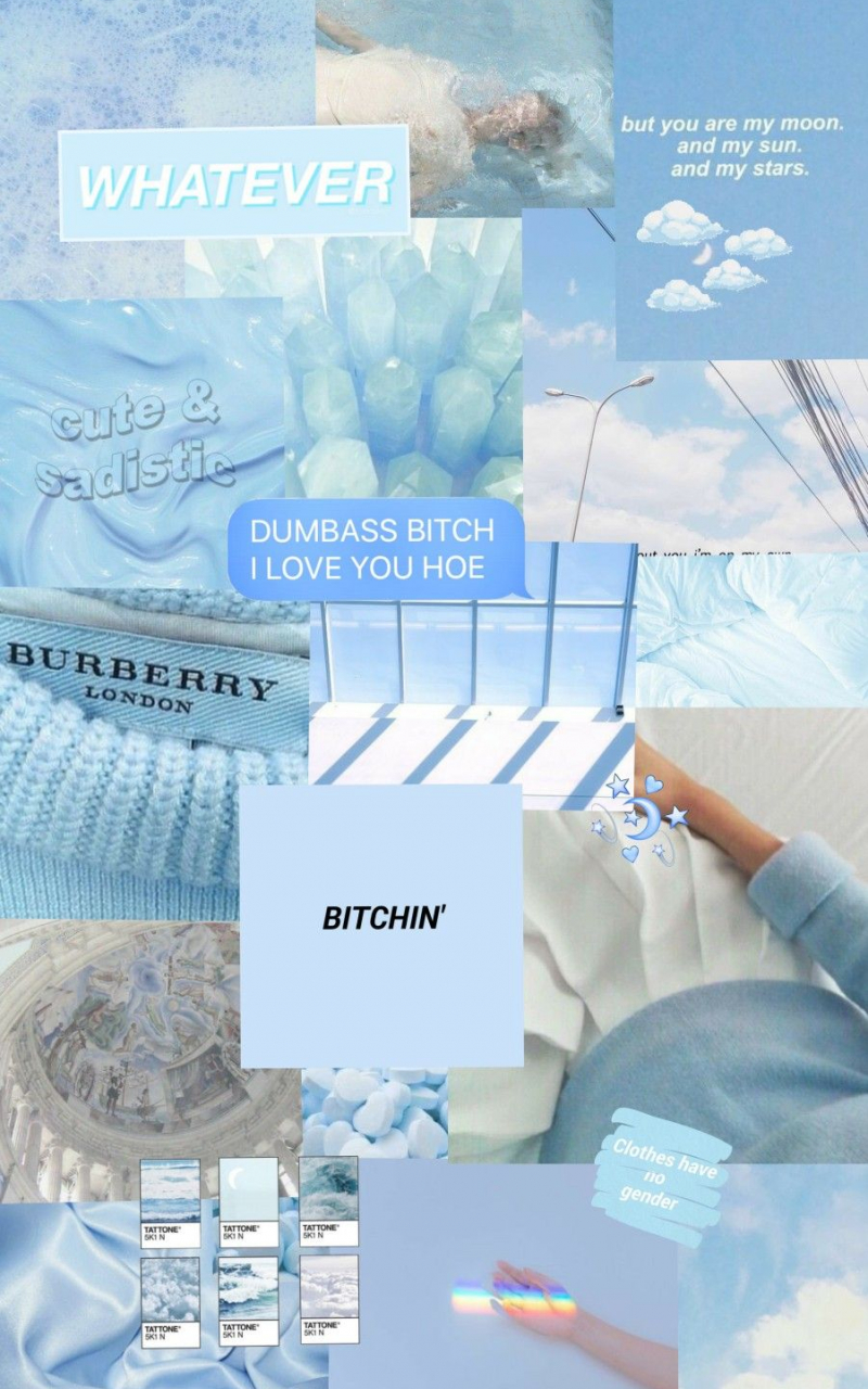 Aesthetic Baby Blue Collage Wallpapers - Wallpaper Cave