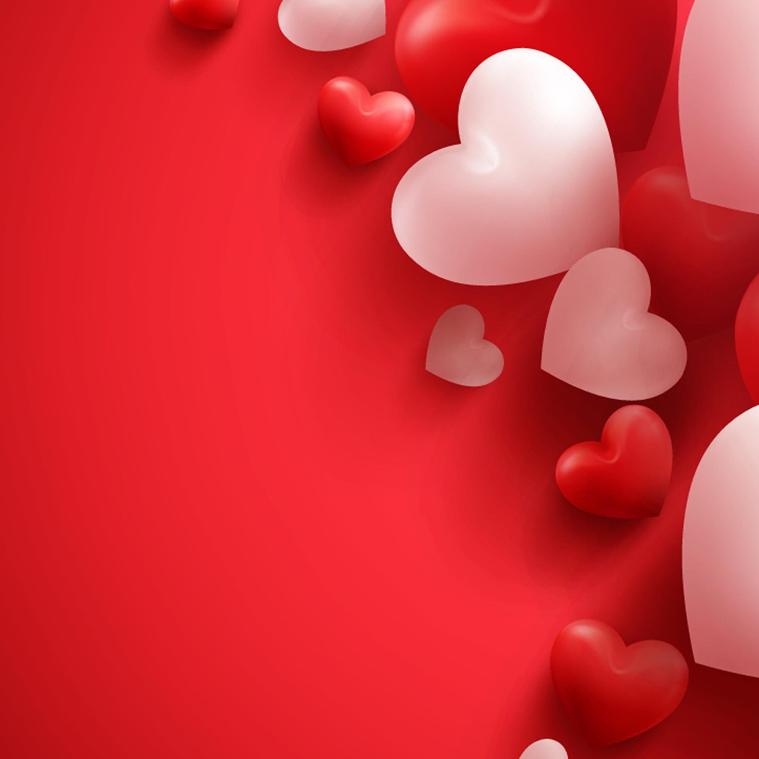 Love wallpaper with red and white hearts
